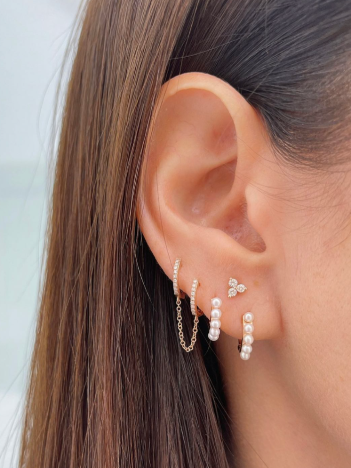 DIAMOND TRIO STUD EARRING Prefontaine