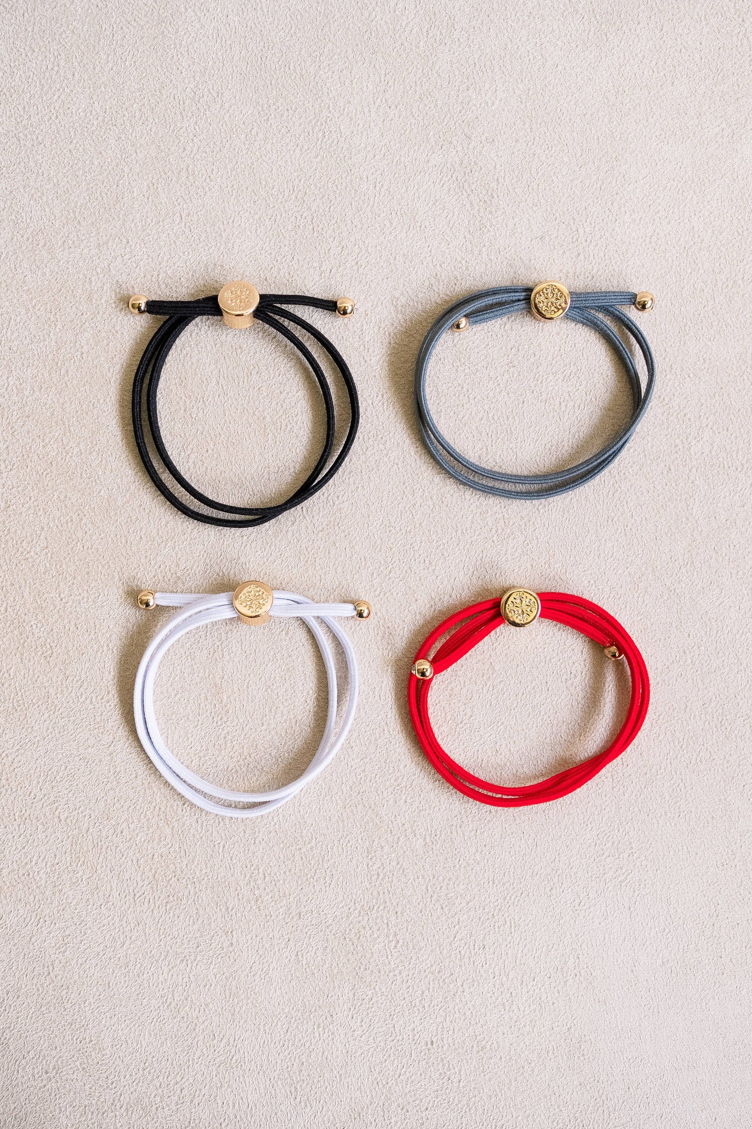 Skinny Hair Tie Set - Red