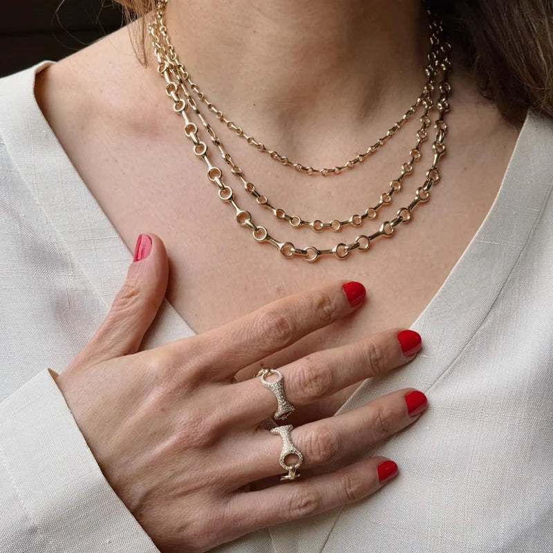 Double Beam Chain Necklace 10mm