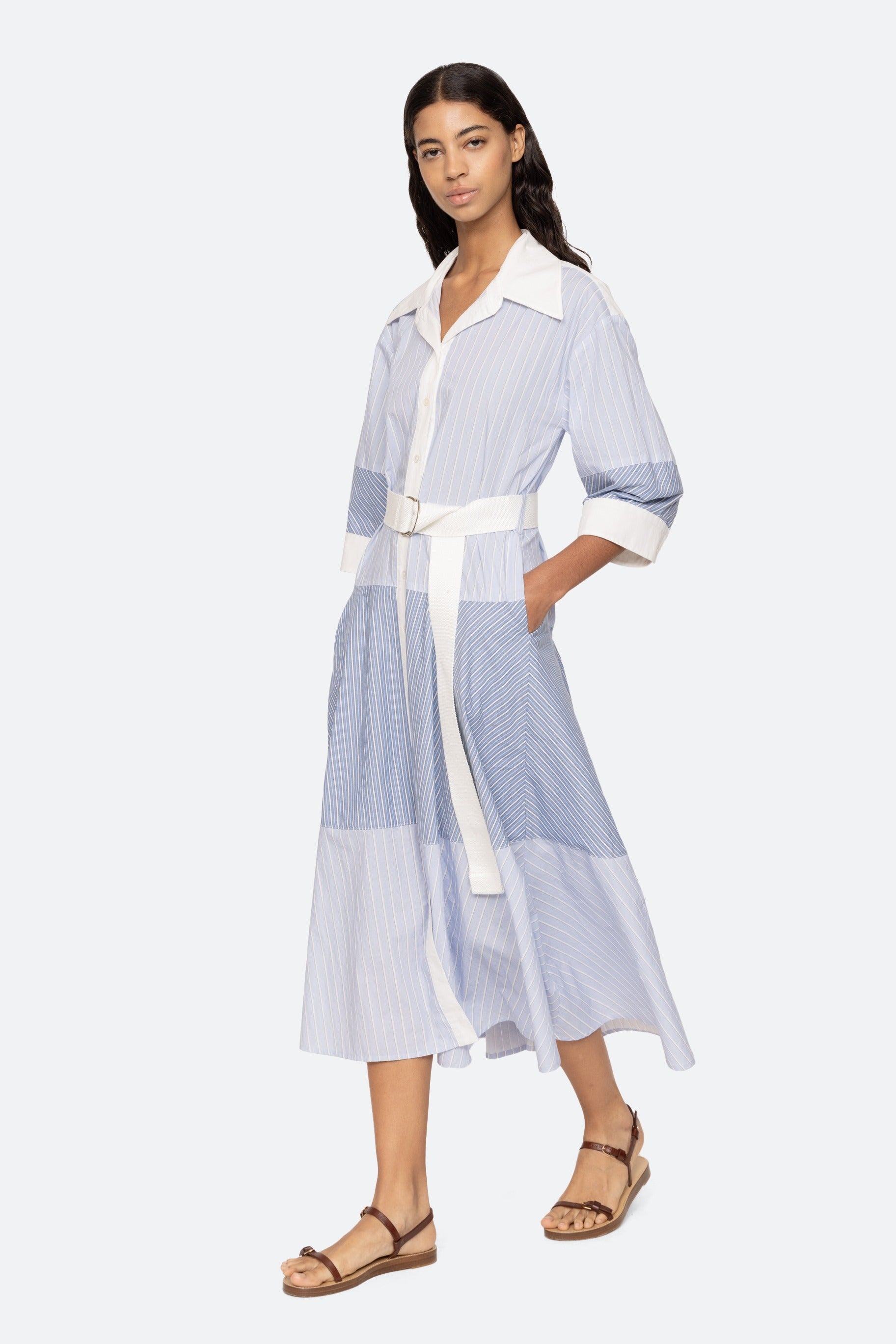 Helmi Striped Shirting Shirt Dress