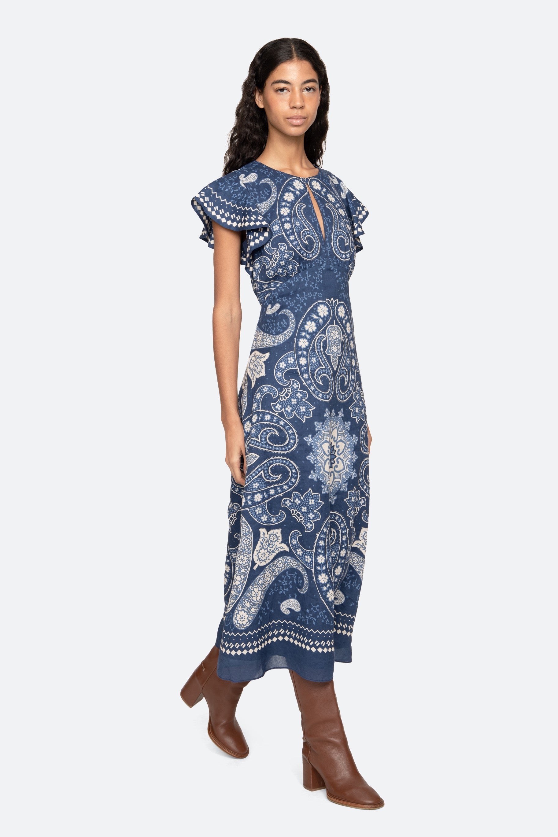 Emelina Print Midi Dress