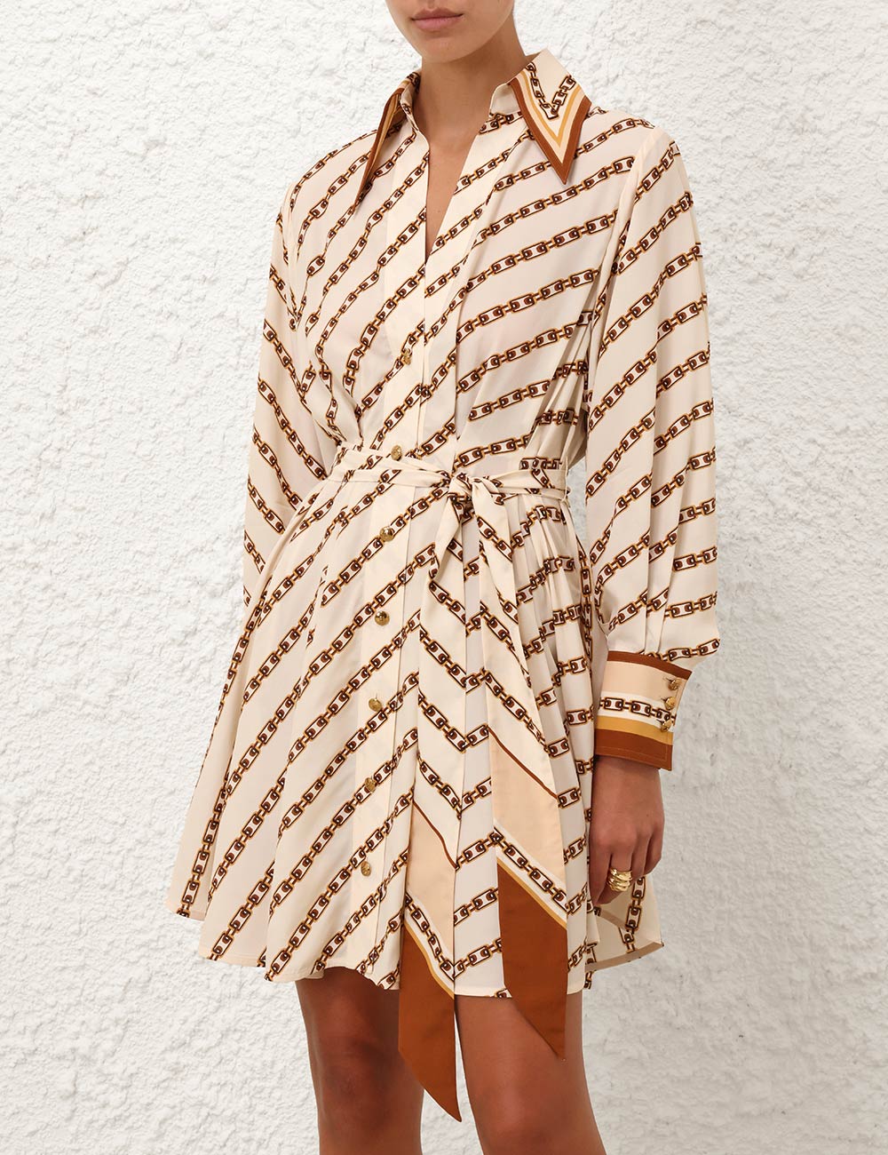 Tuck Mini Shirt Dress