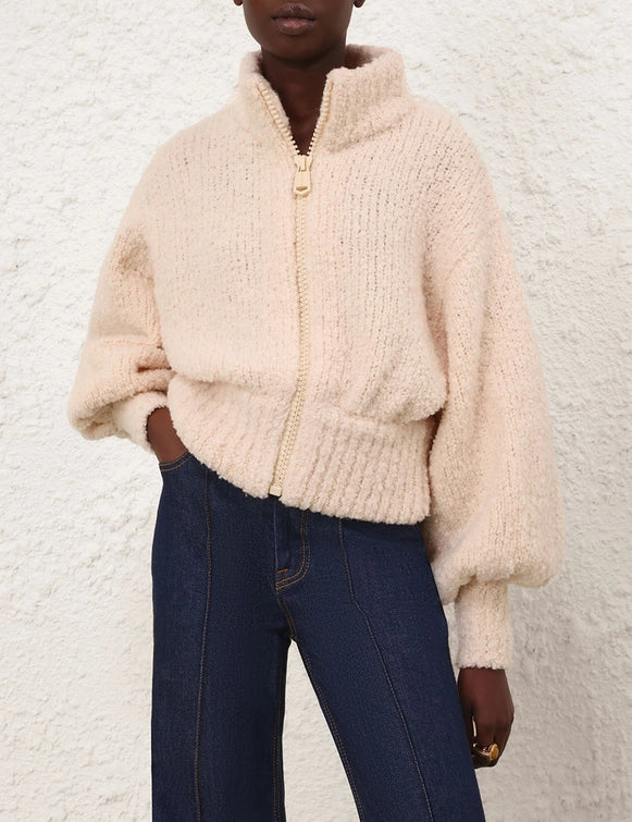 Hypnotic Boucle Knit Bomber