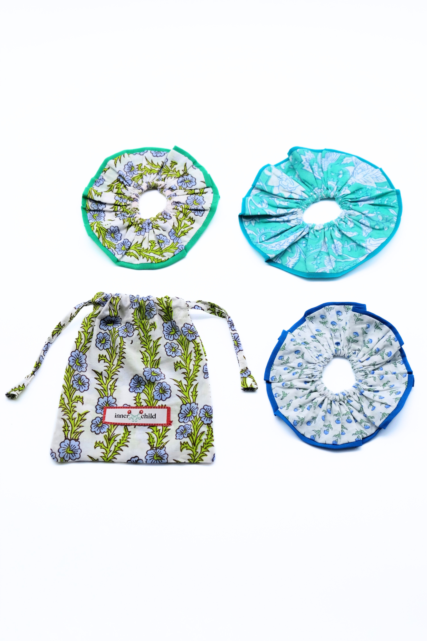 (Available 12/1) Maine Block Print Scrunchie Set