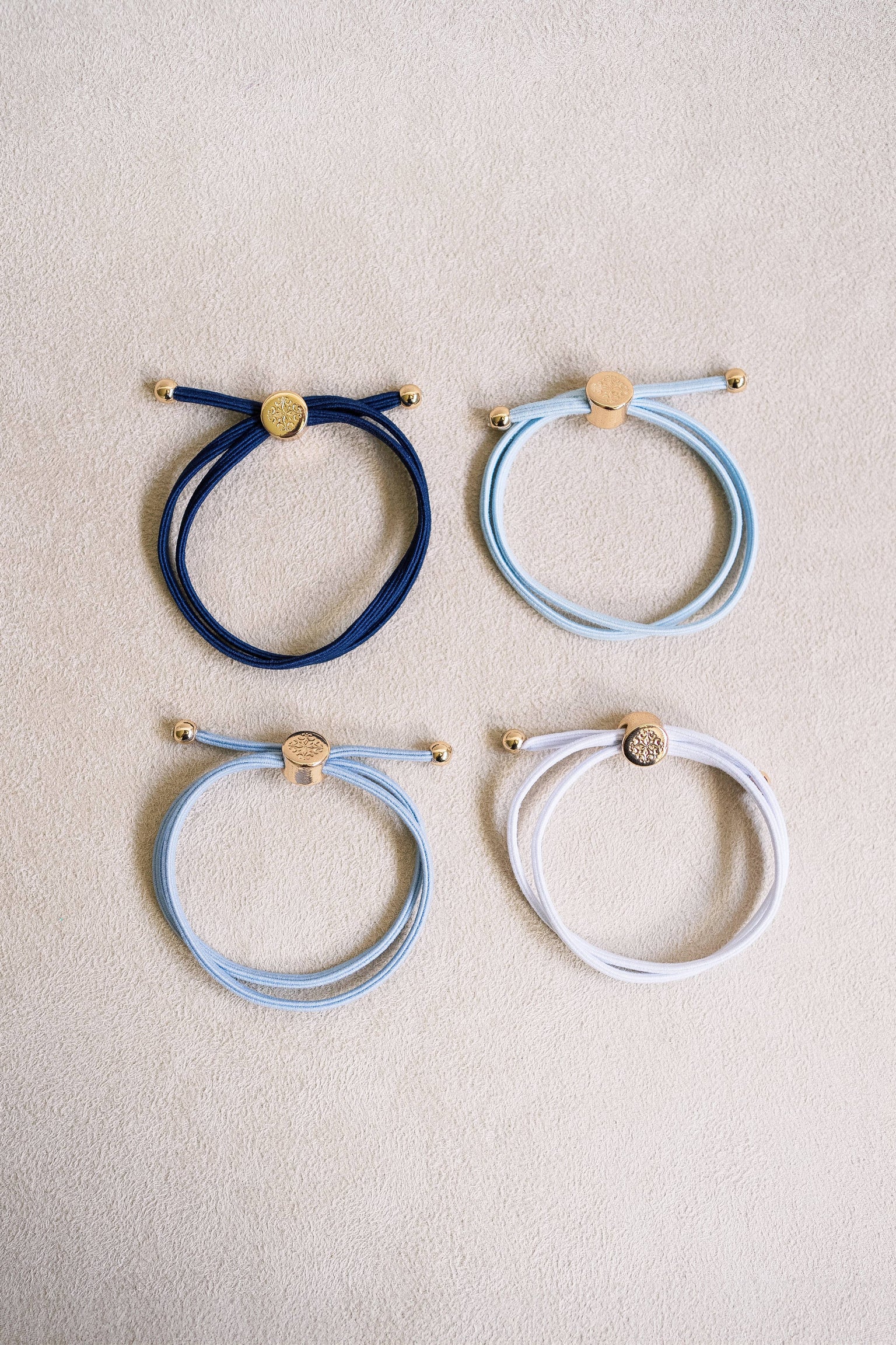 Skinny Hair Tie Set - Blue