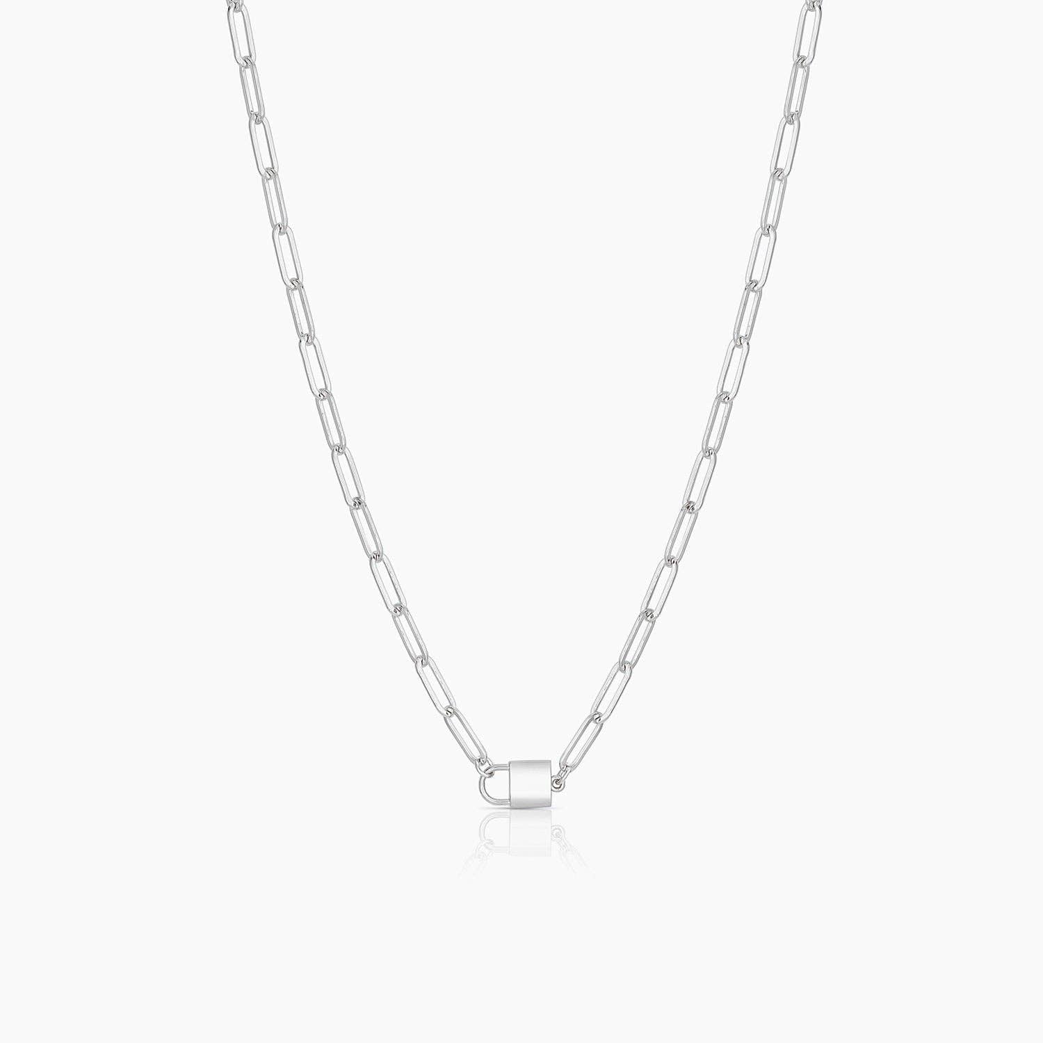 Jessa Lock Necklace: 14k Gold Plated