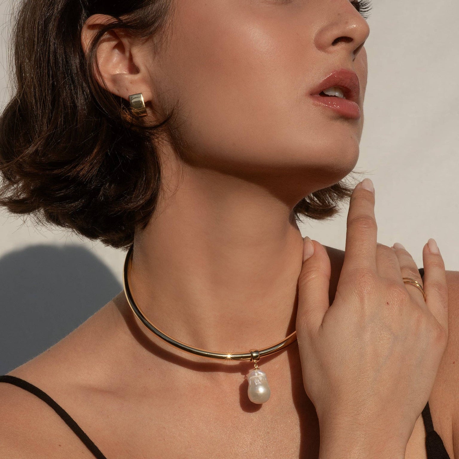 Talia Pearl Bail Charm: 14k Gold Plated