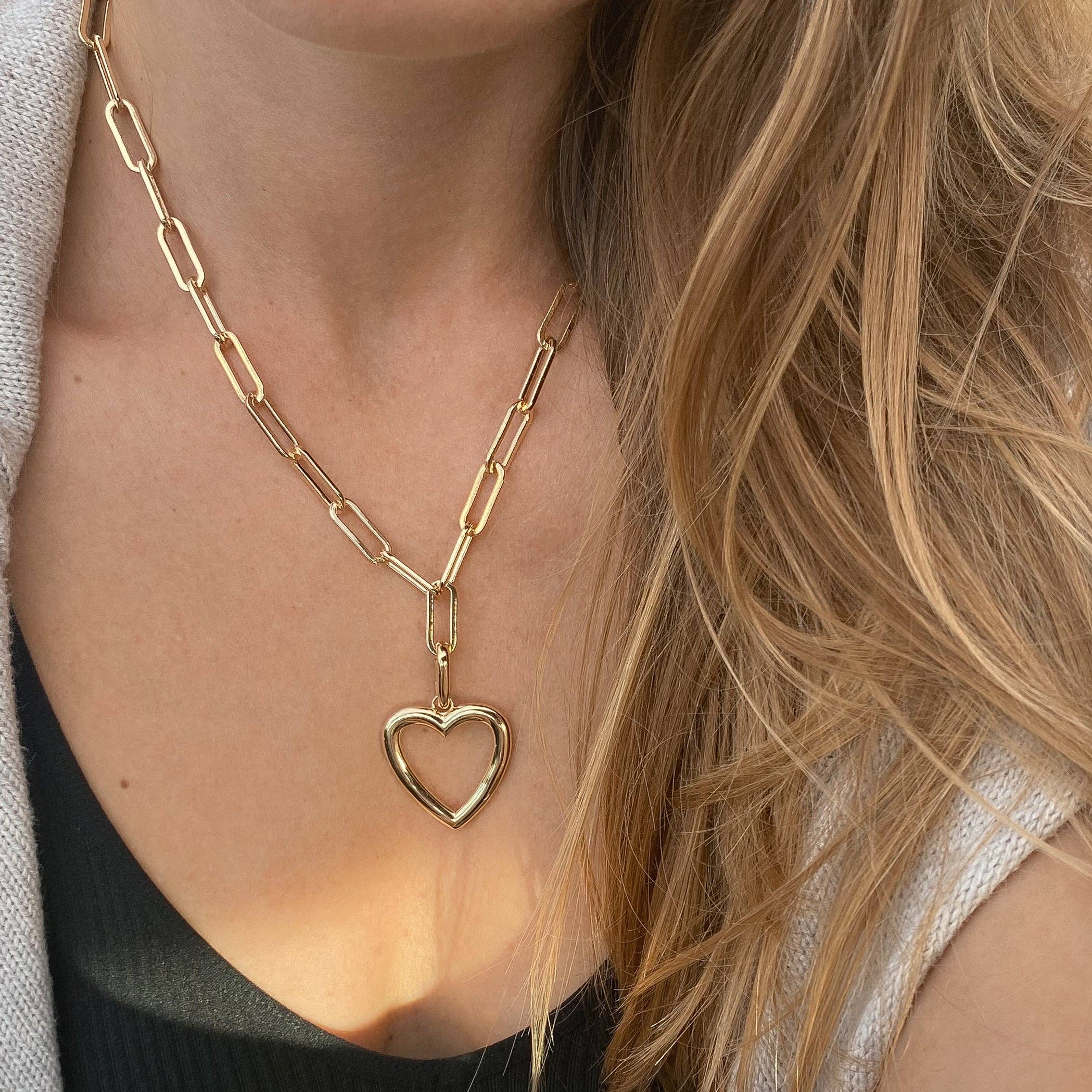 Open Heart Clip Charm: 14k Gold Plated