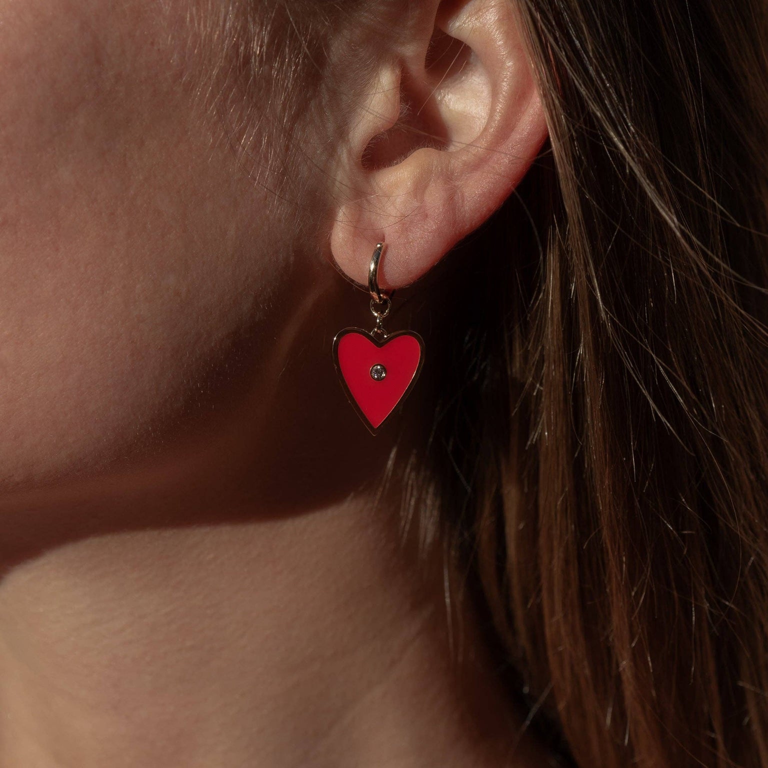 Amaya Red Enamel Earrings