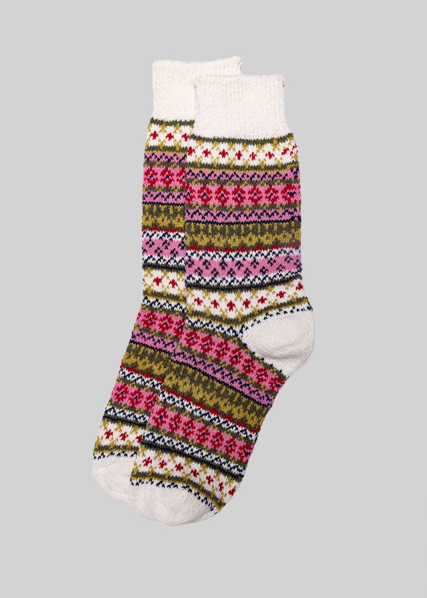 (Available 12/1) Women's Cotton Fair Isle Sock