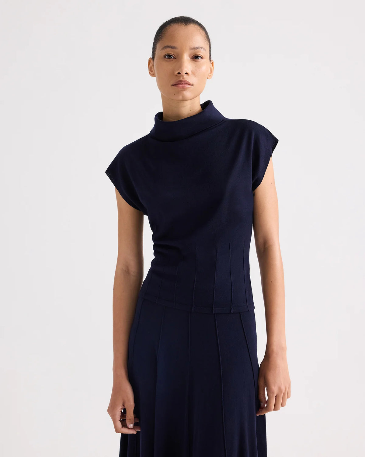 Funnel Neck Sleeveless Top