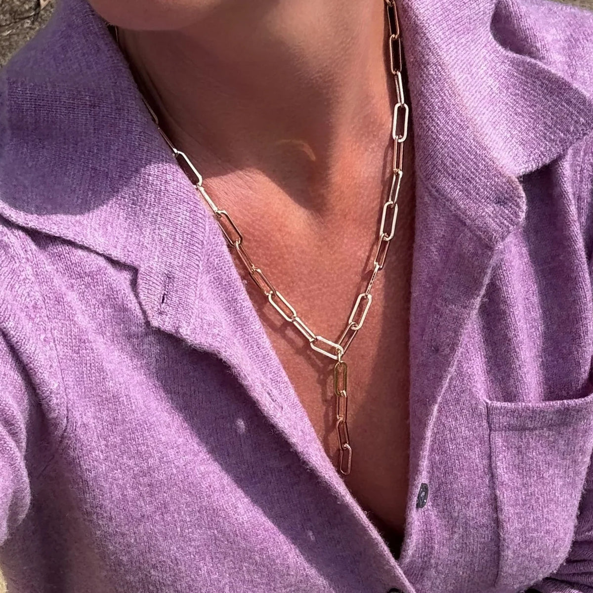 Allegra Lariat Necklace: 14k Gold Plated