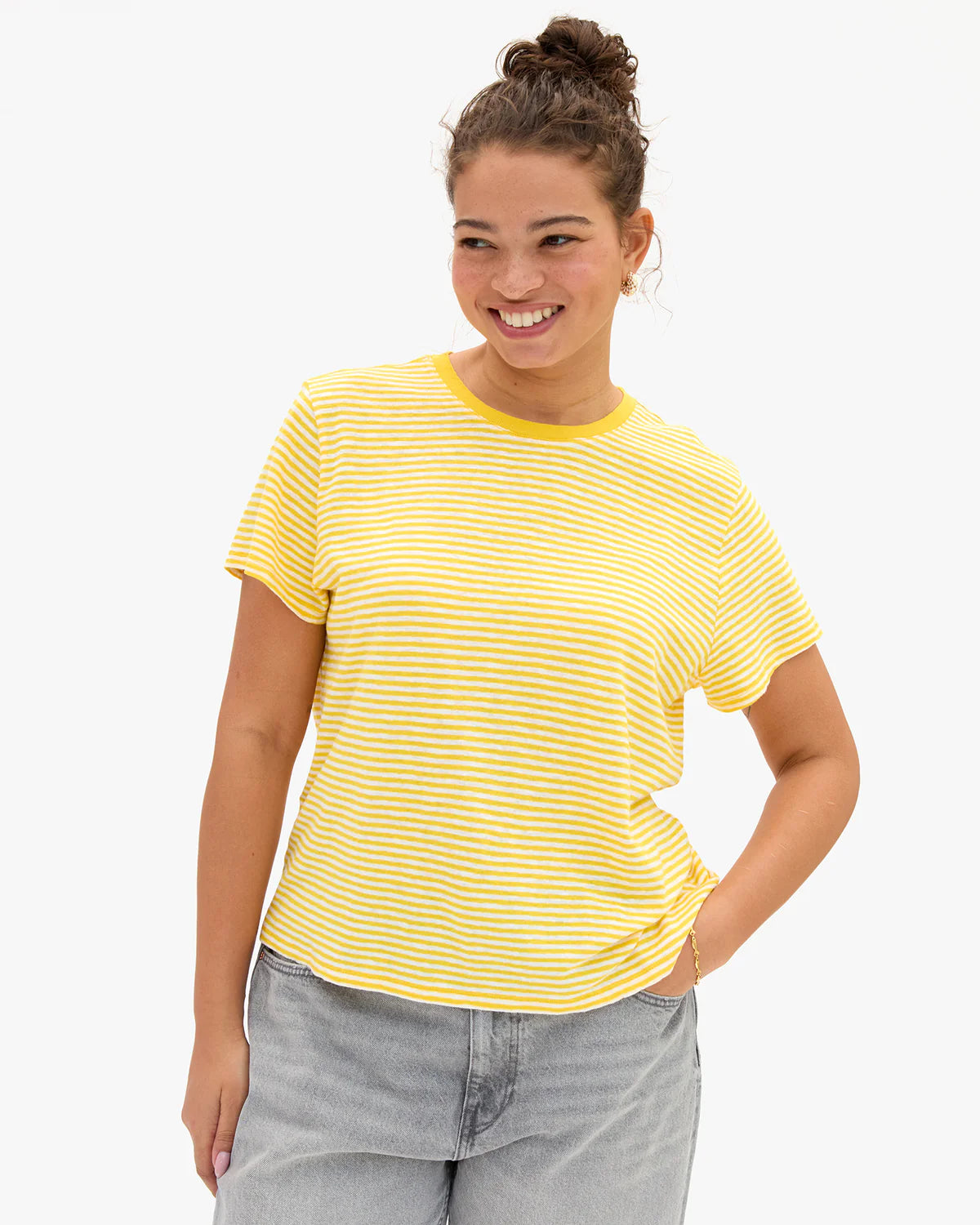 Classic Tee - Cotton/Linen Mini Stripe