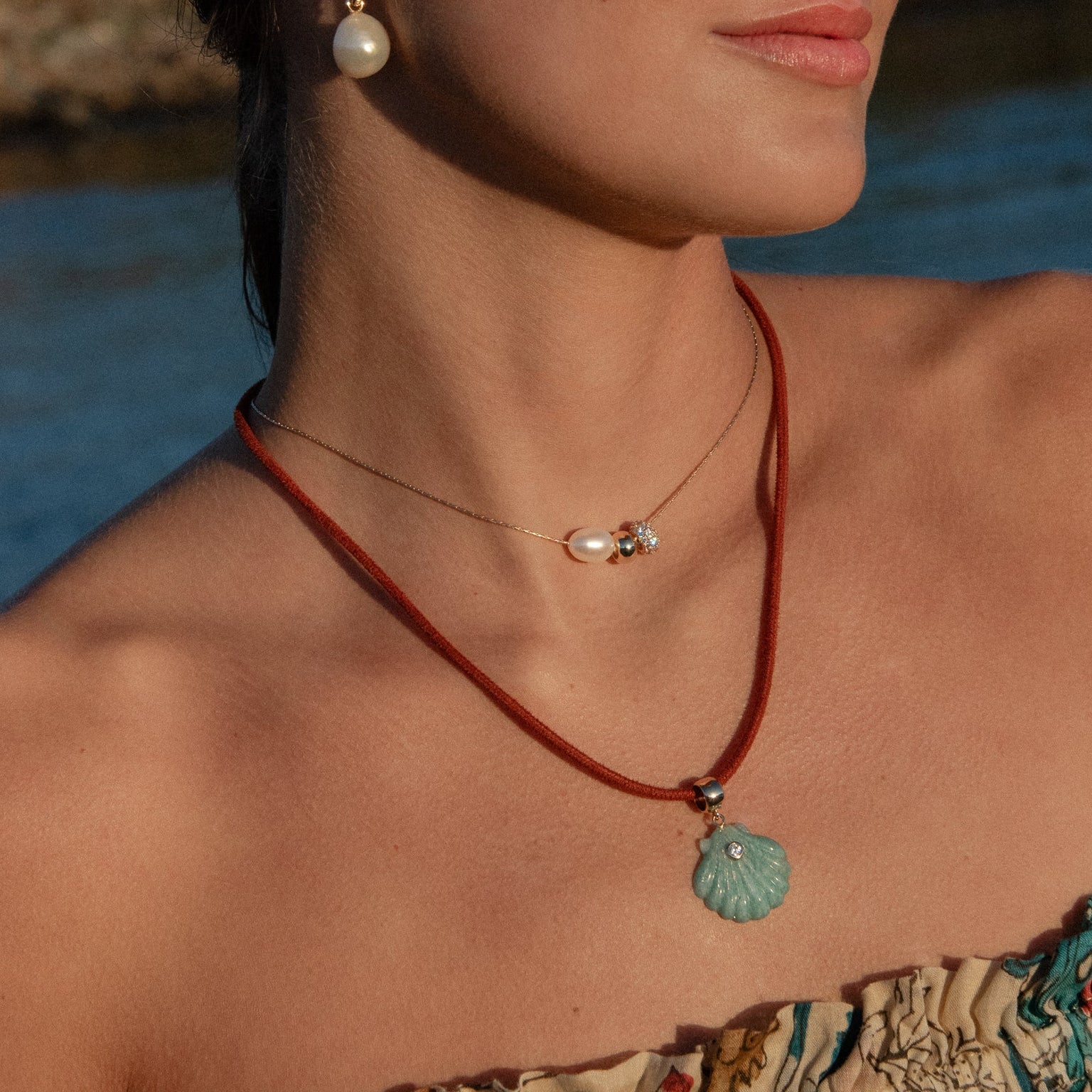 Coquille Amazonite Bail Charm