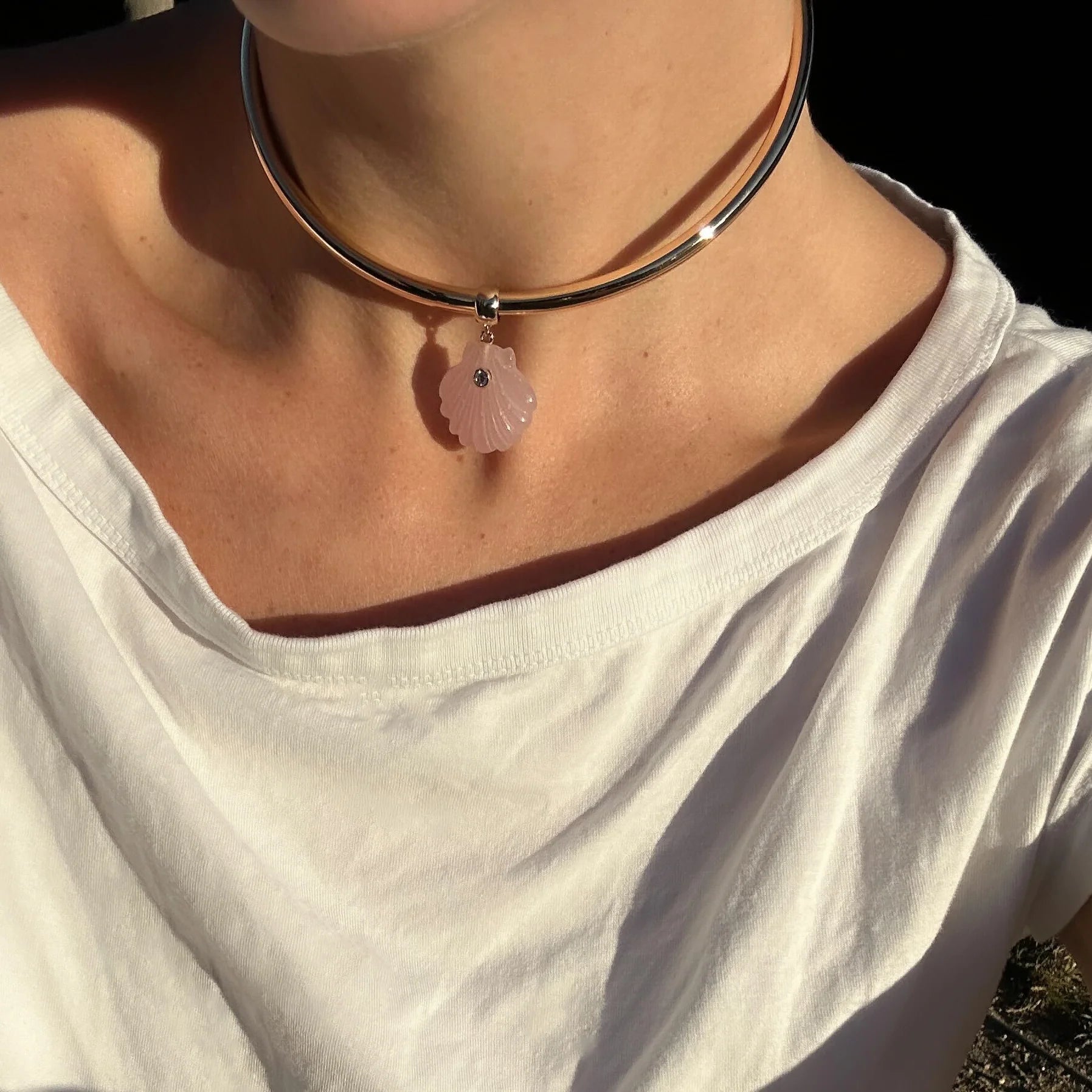 Coquille Pink Jade Bail Charm