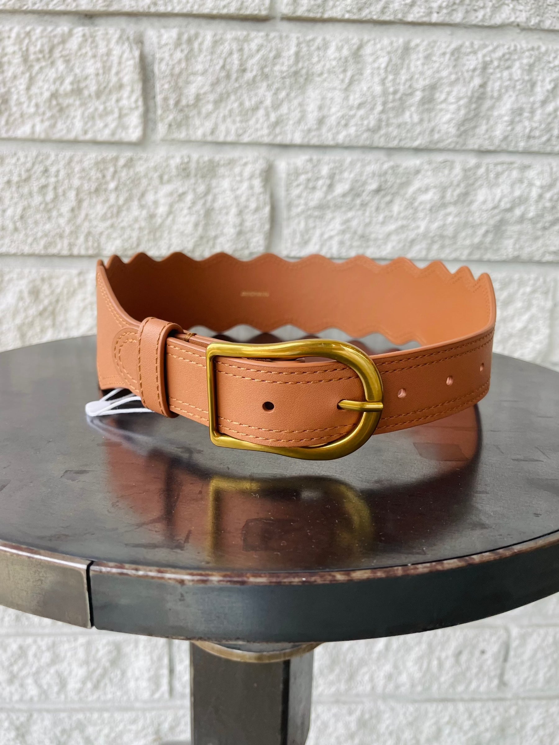 Wave Leather Waist Belt