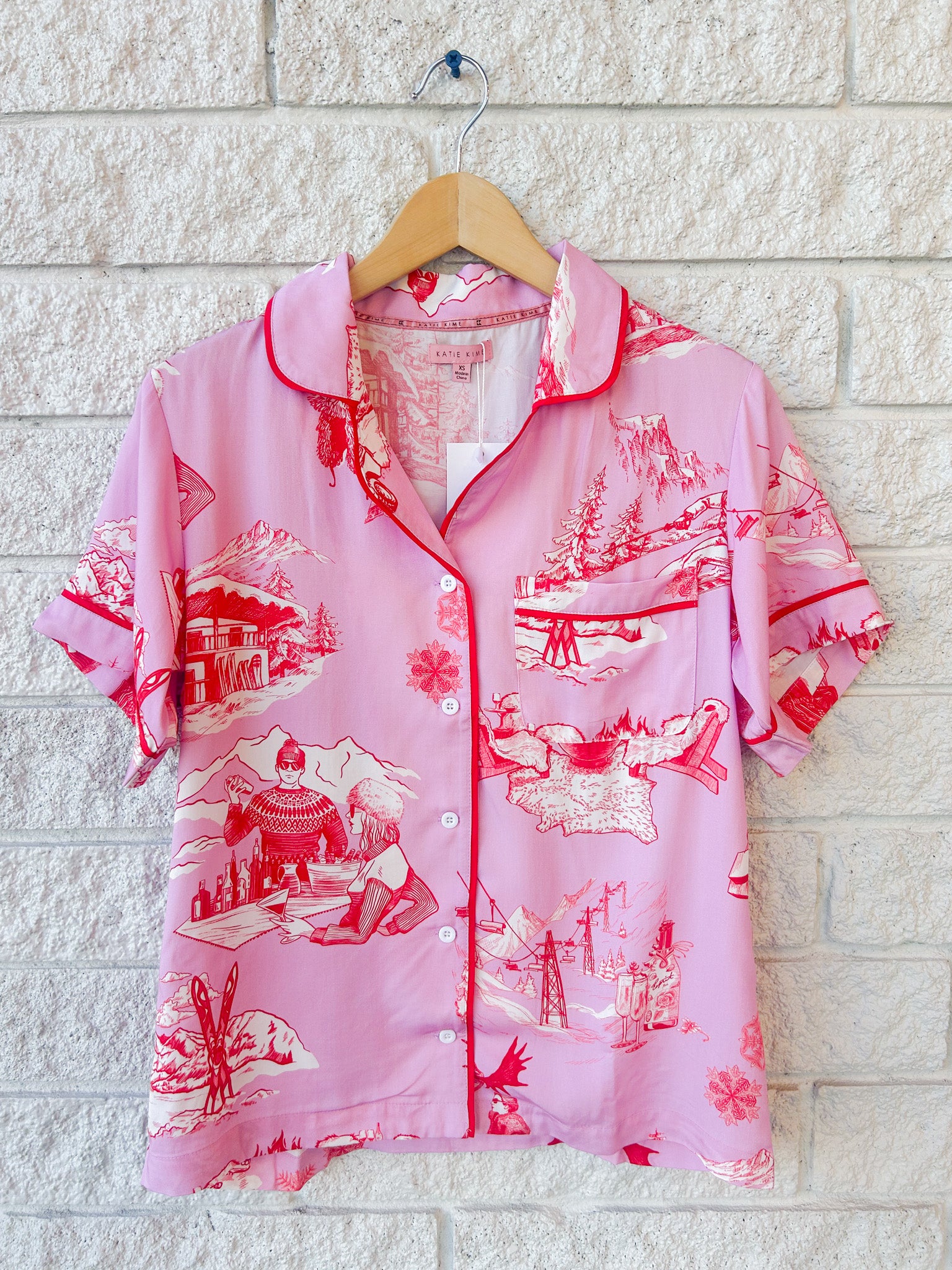 Après Ski Toile Pajama Shorts Set