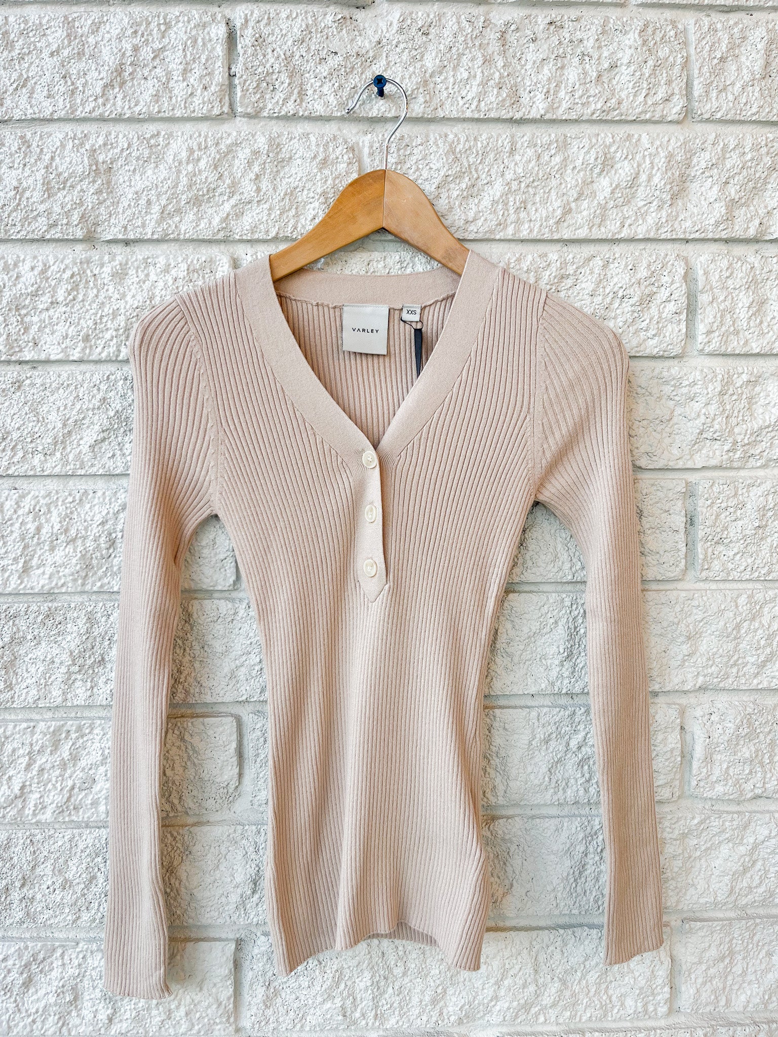 Blanca V Neck Rib Knit Top