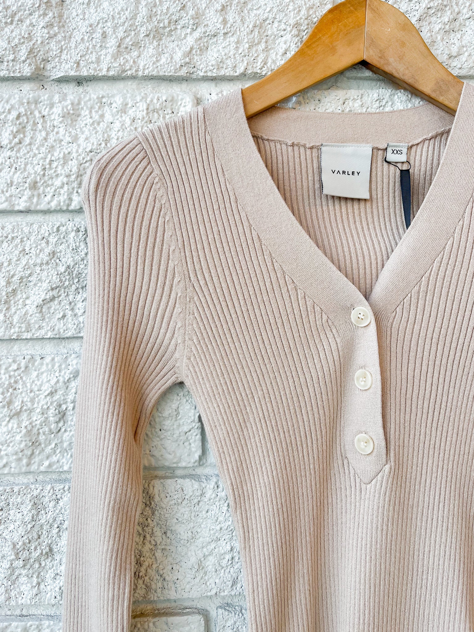 Blanca V Neck Rib Knit Top