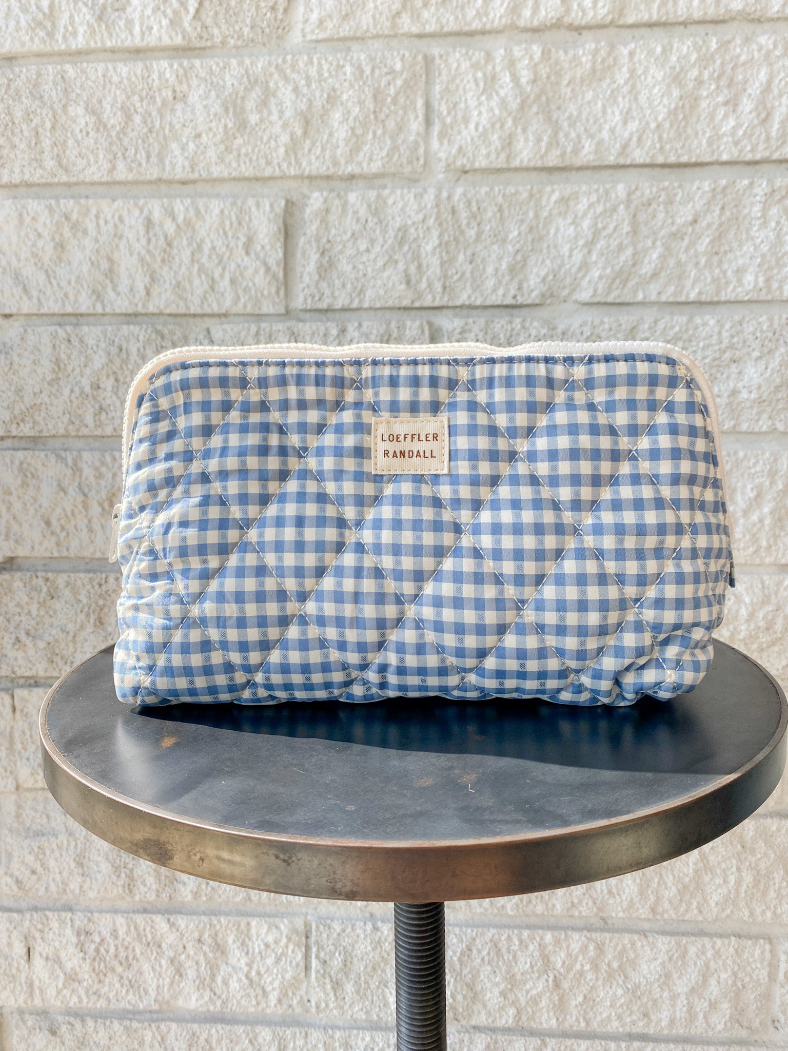 Frances Cosmetic Pouch - Blue Gingham