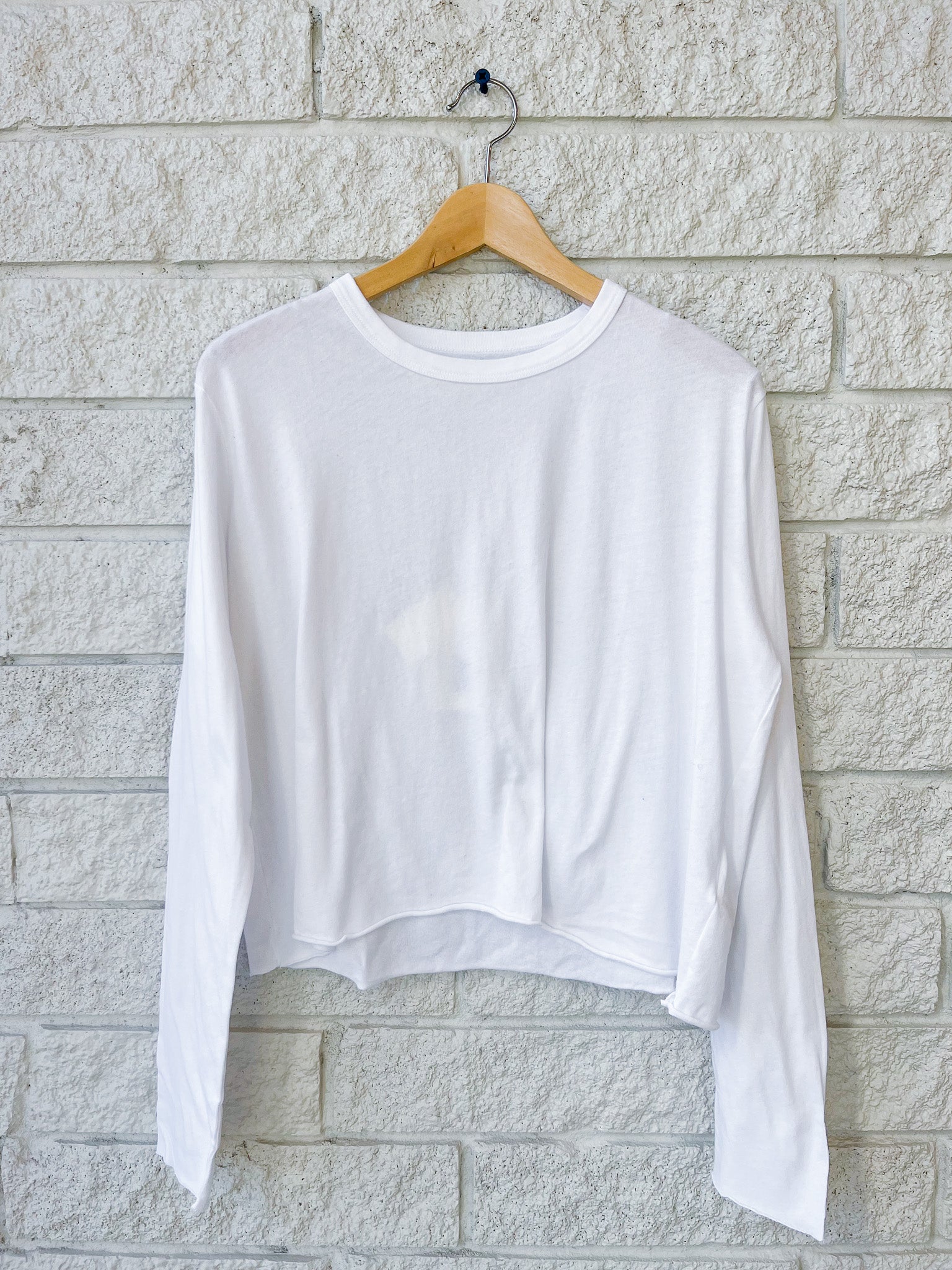 The Long Sleeve Crop Tee - True White