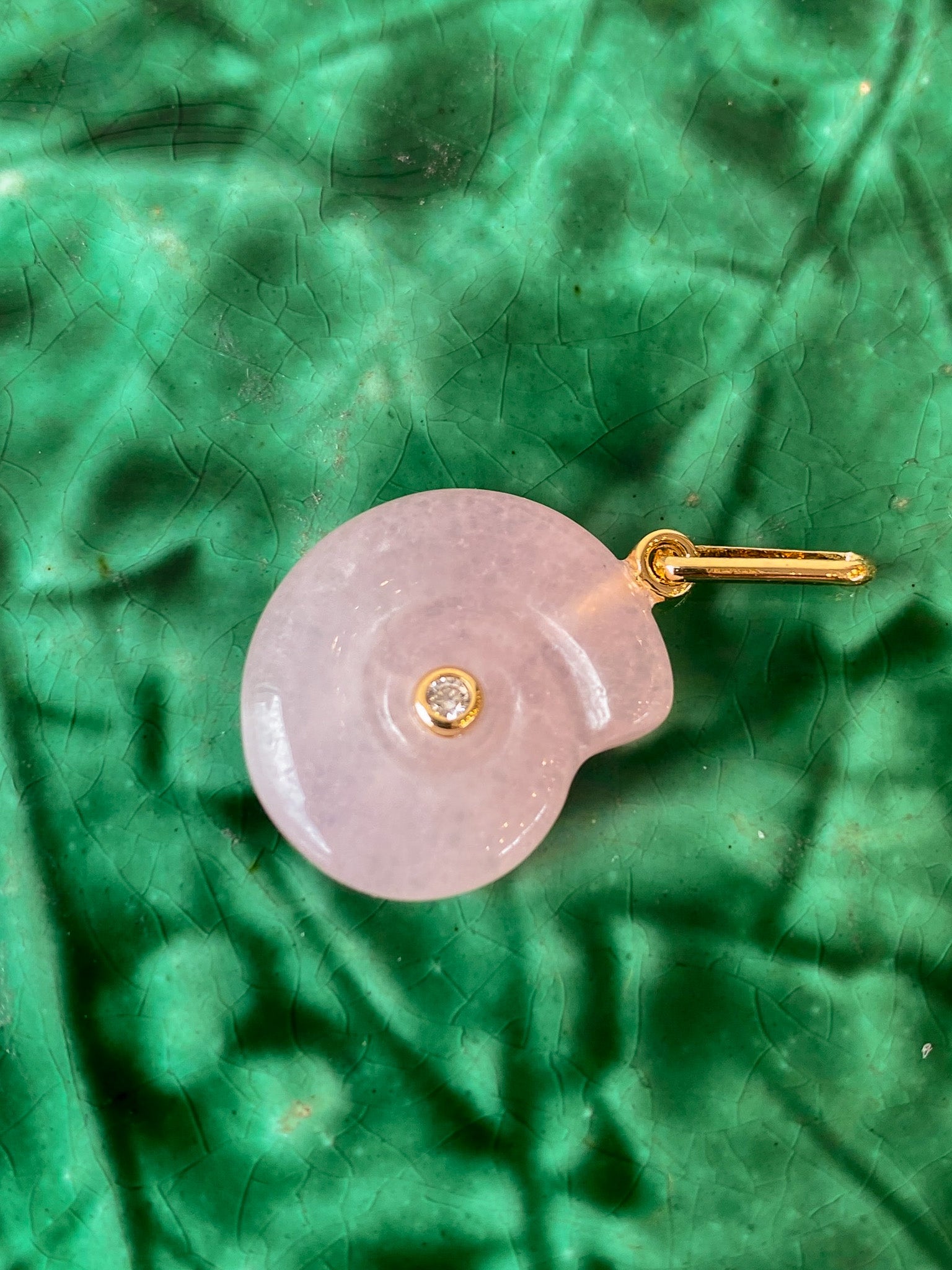 Nautilus Pink Jade Charm