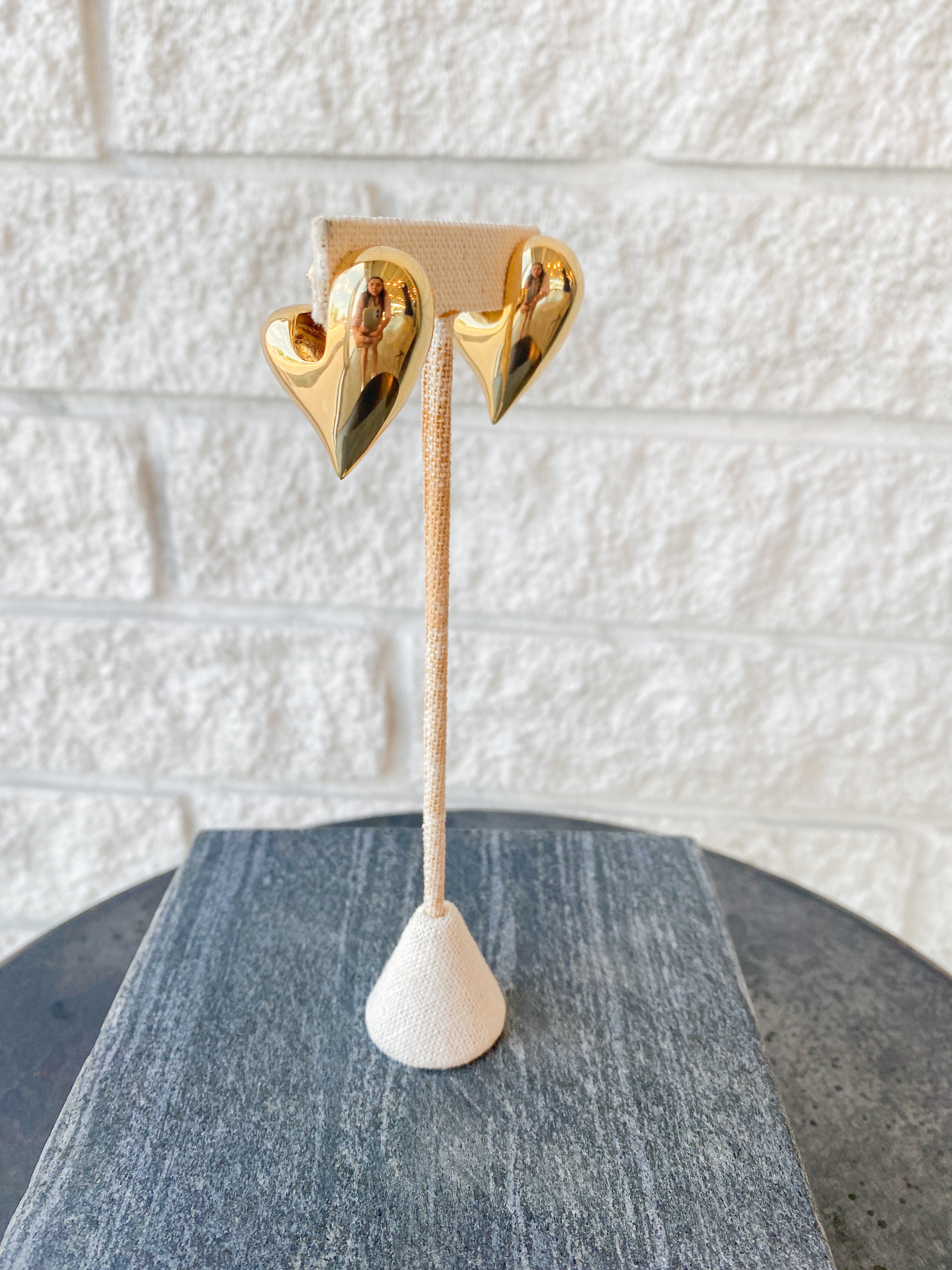 Art heart Puff Earrings