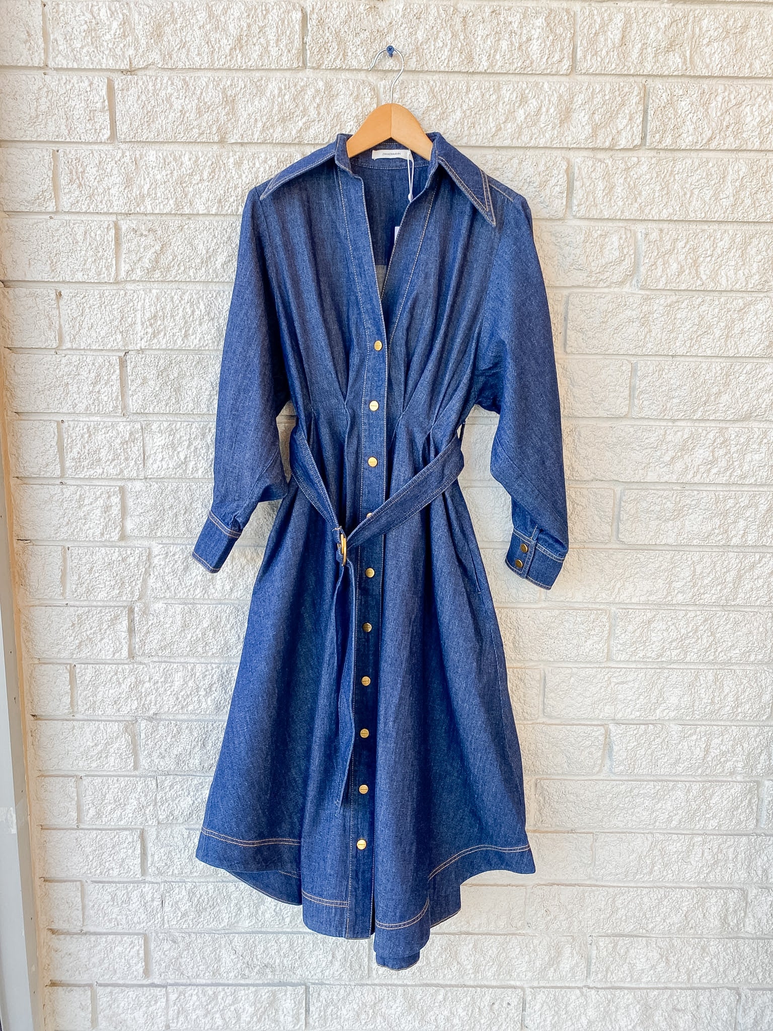 Denim Midi Shirt Dress