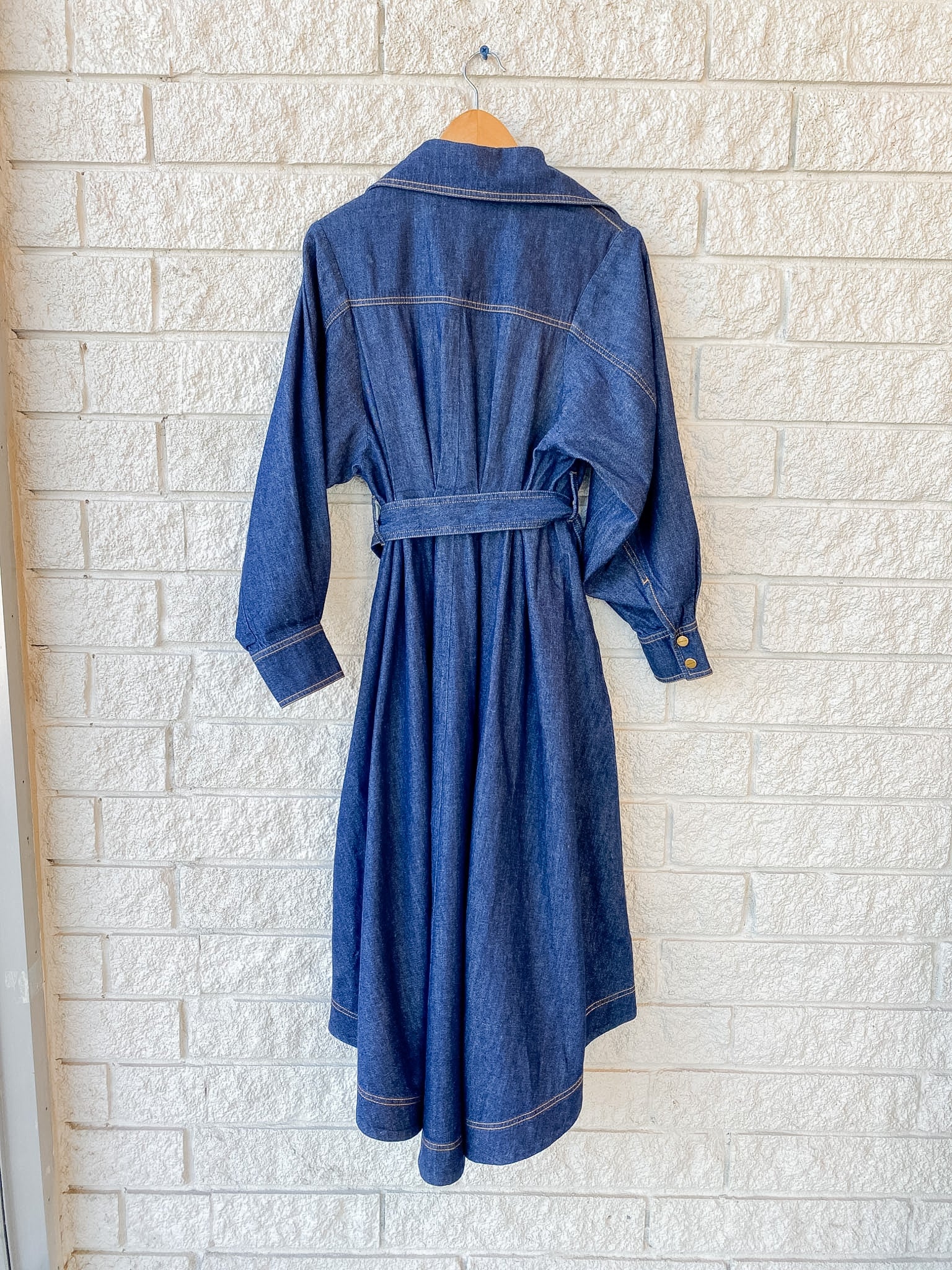 Denim Midi Shirt Dress