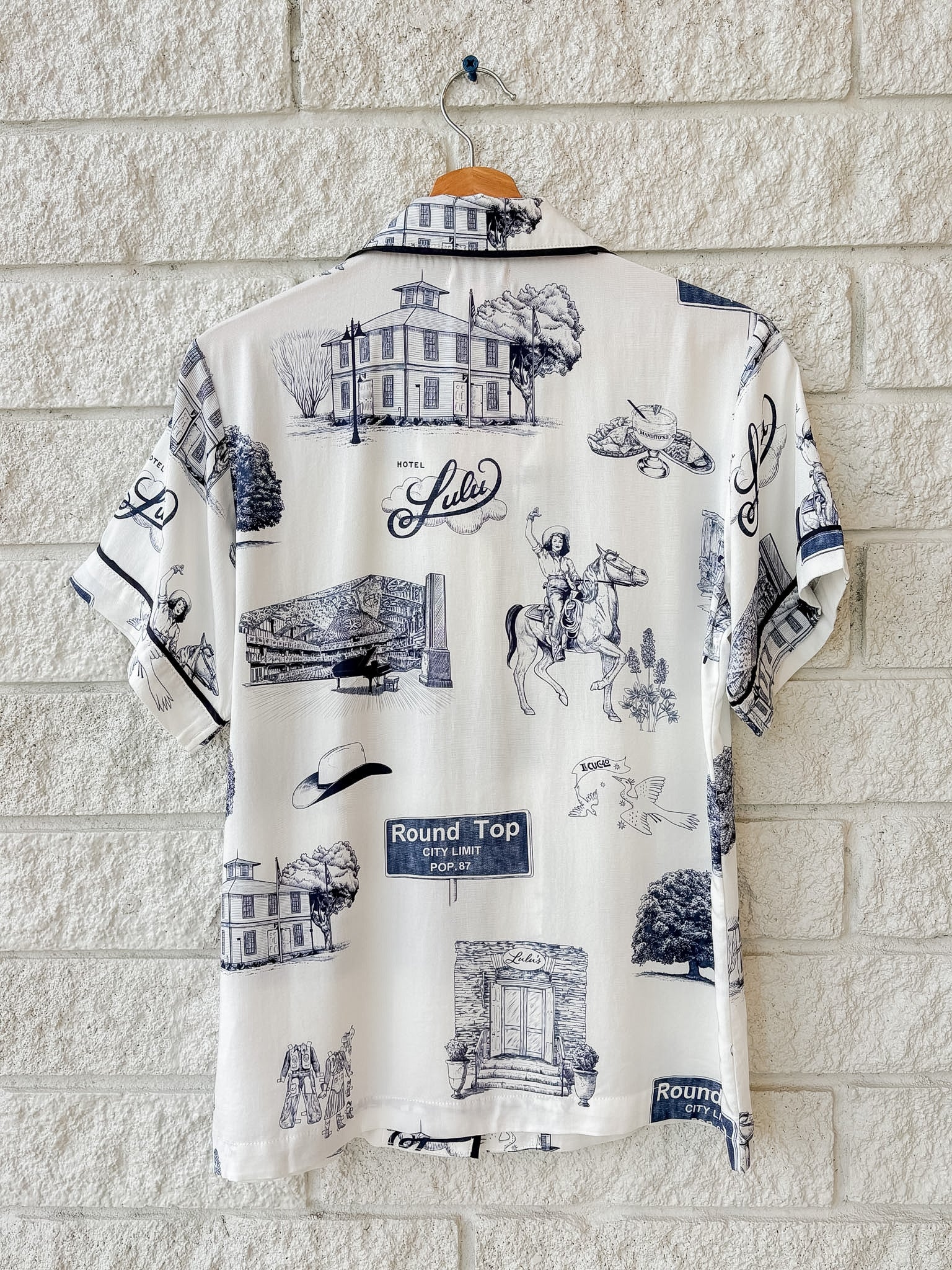 Round Top Toile Pajama Shorts Set