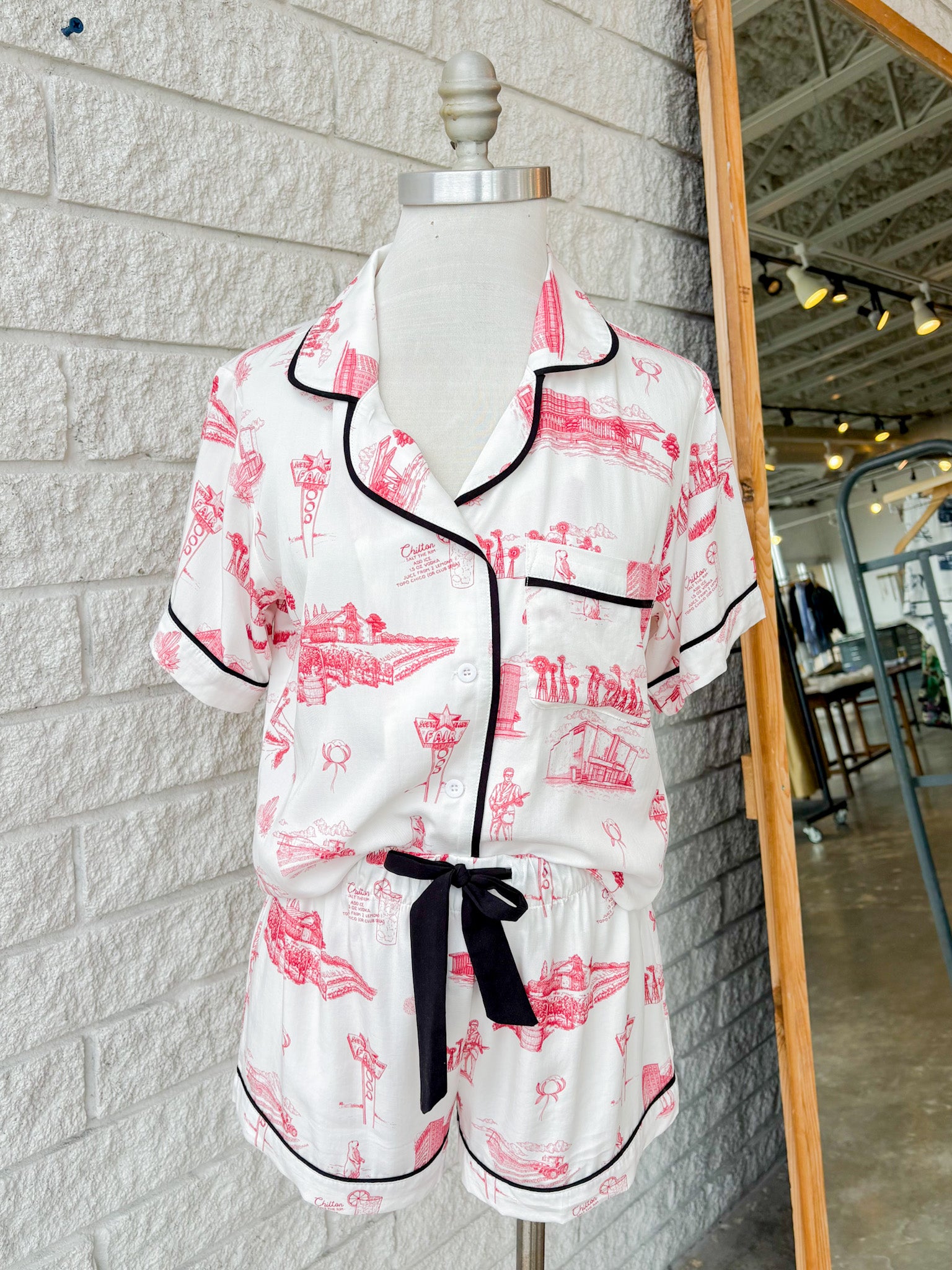 Lubbock Toile Pajama Shorts Set
