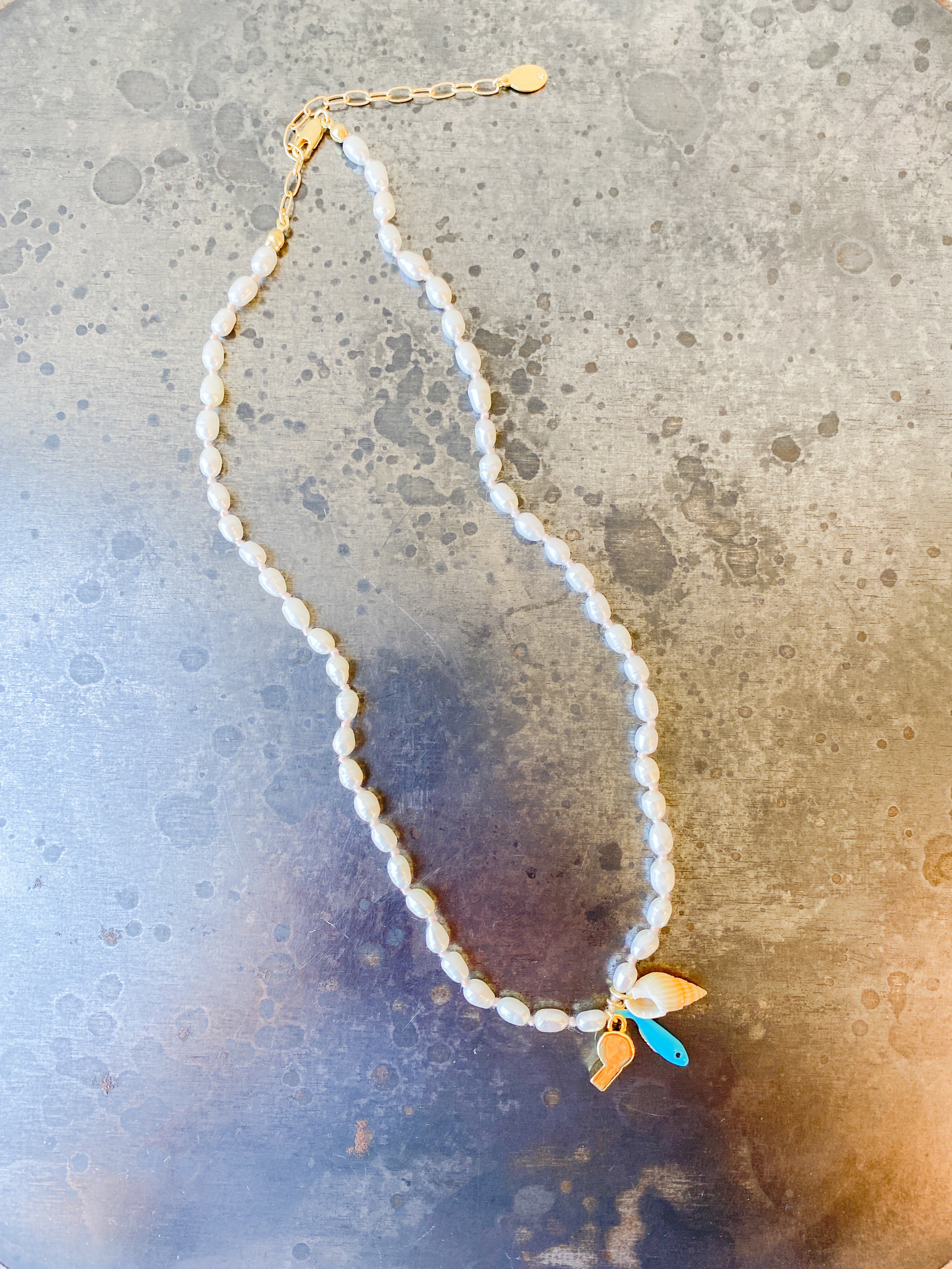 Freshwater Pearl Charm Necklace