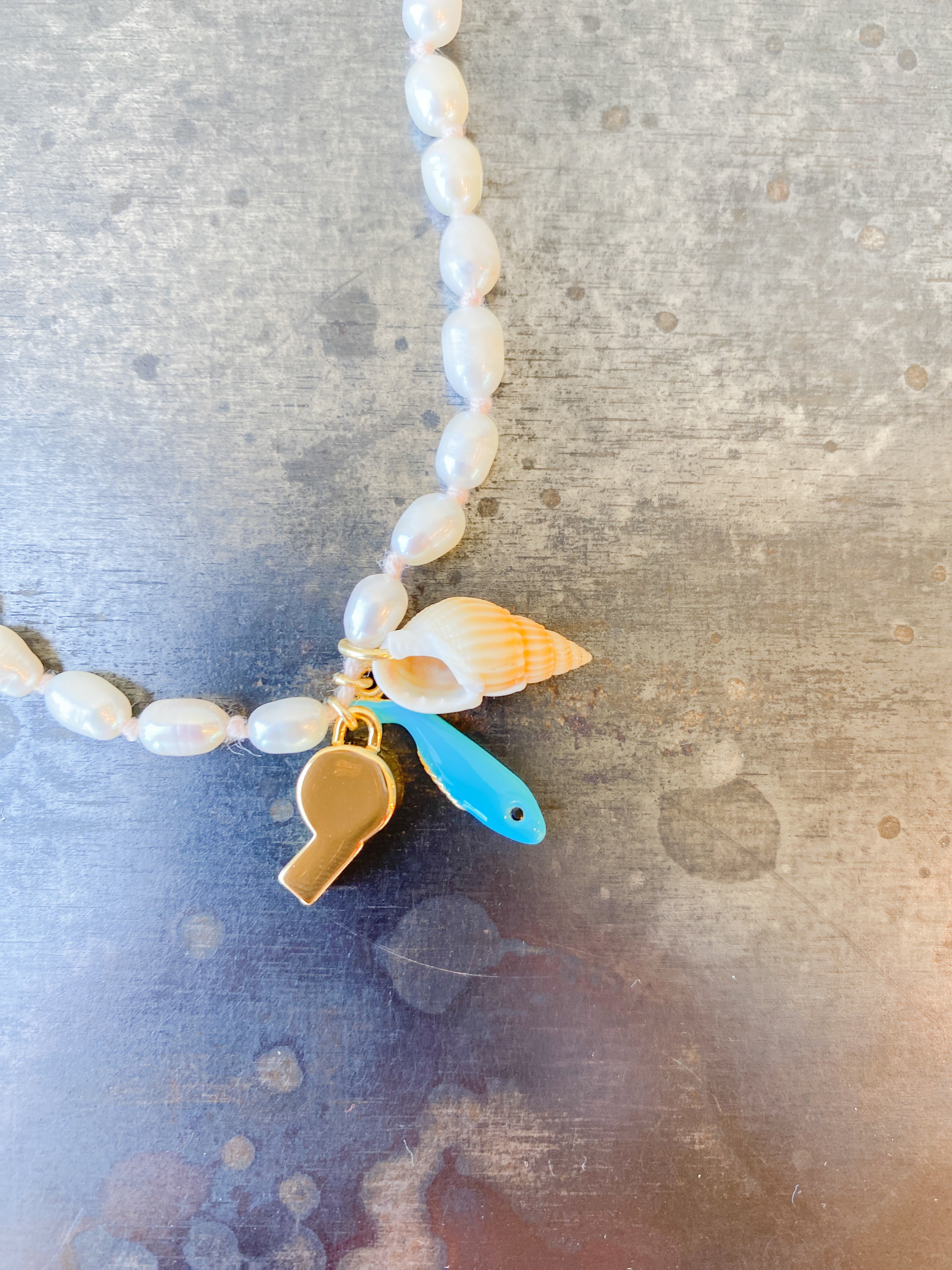 Freshwater Pearl Charm Necklace