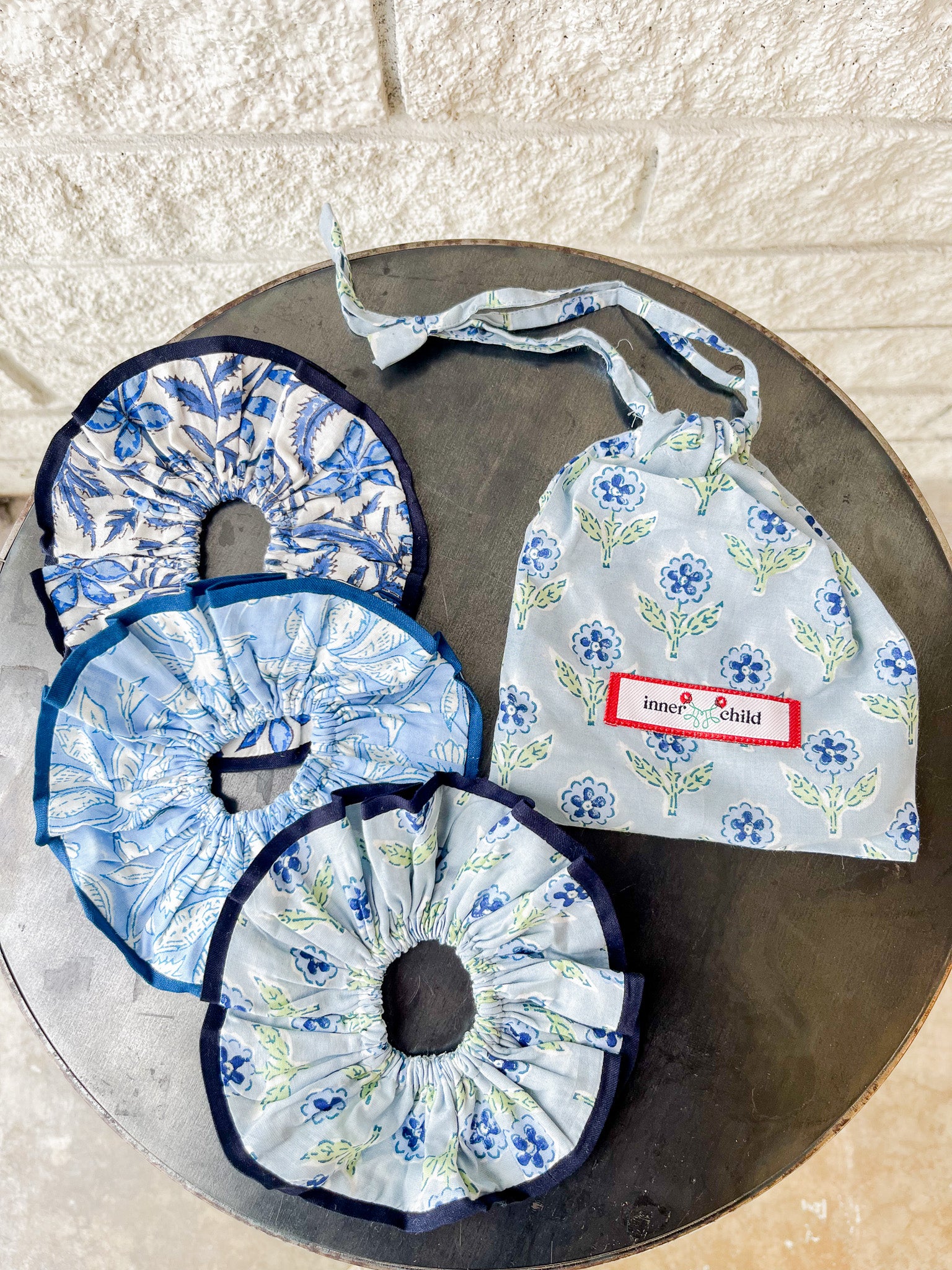 Blue Charleston Scrunchie Set