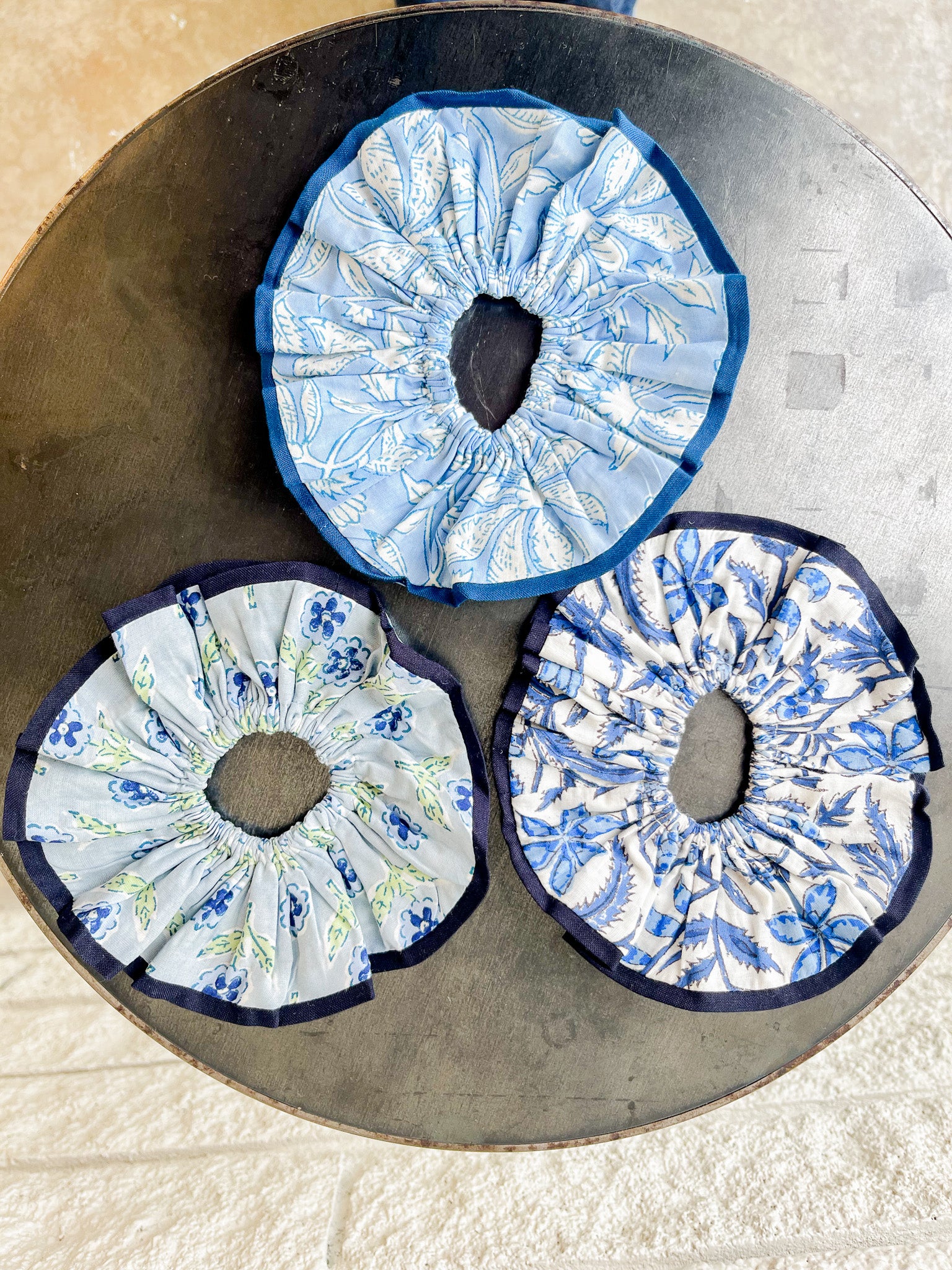 Blue Charleston Scrunchie Set