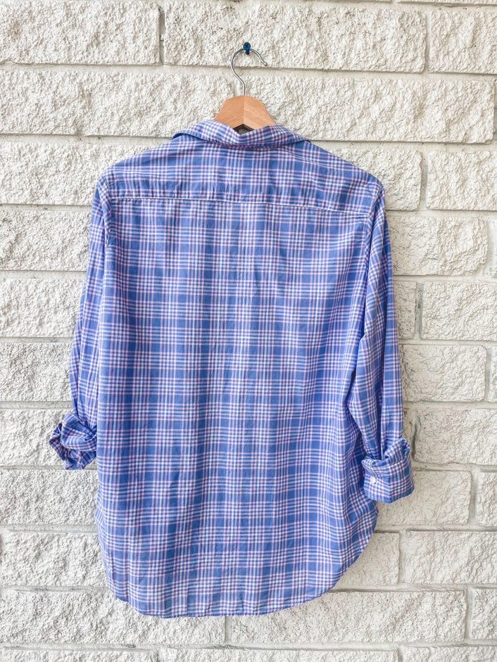Eileen Relaxed Button Up - Slate Pink Plaid