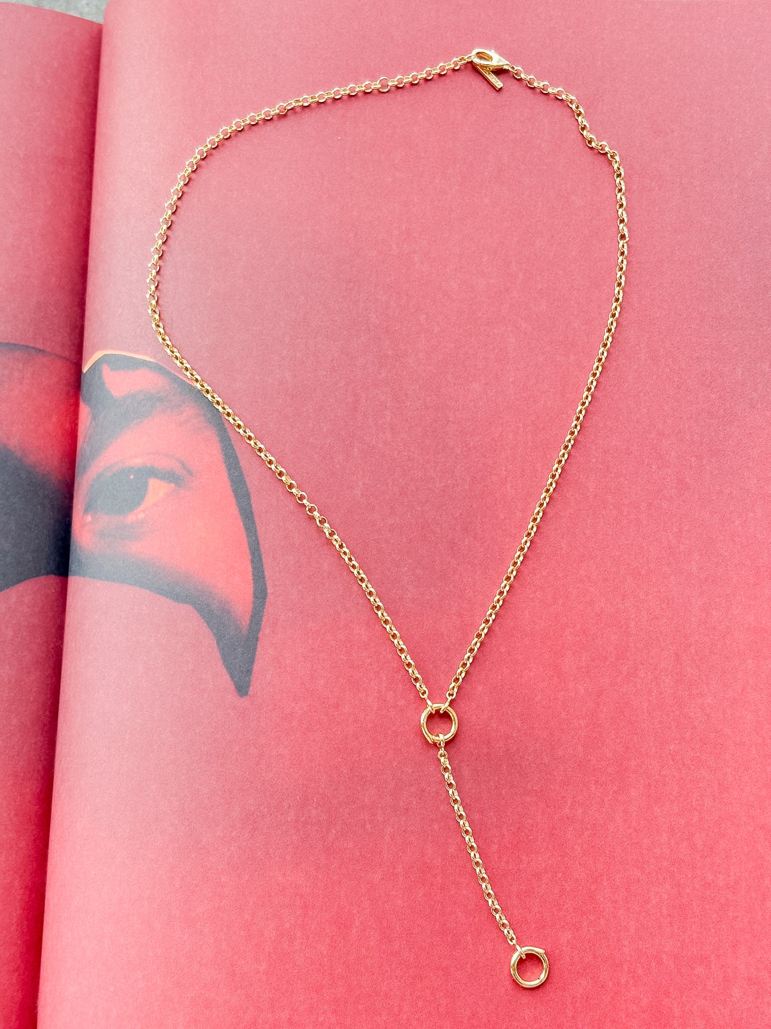 Vienna Rolo Charm Lariat Necklace