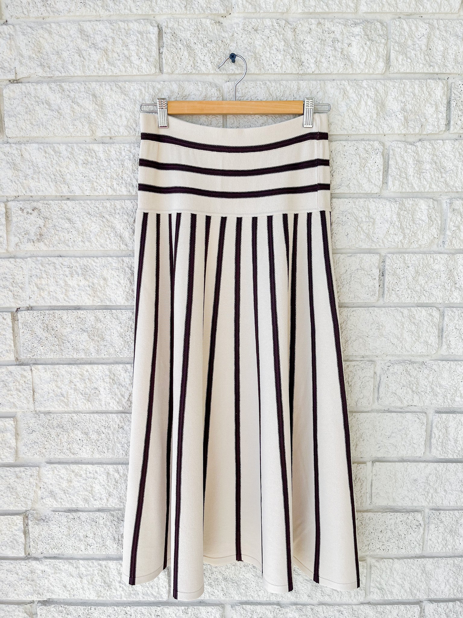 Illuminate Stripe Midi Skirt