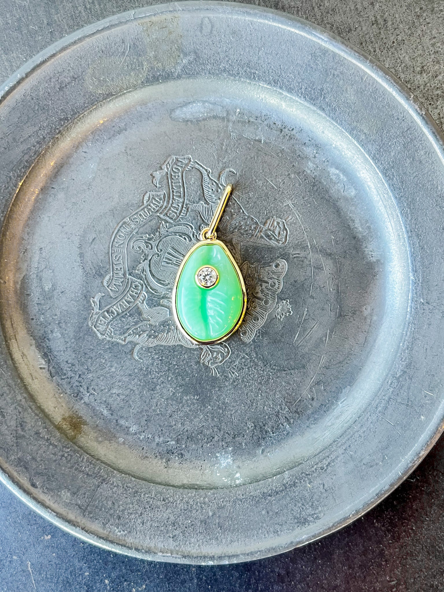 Cowrie Chrysoprase Charm