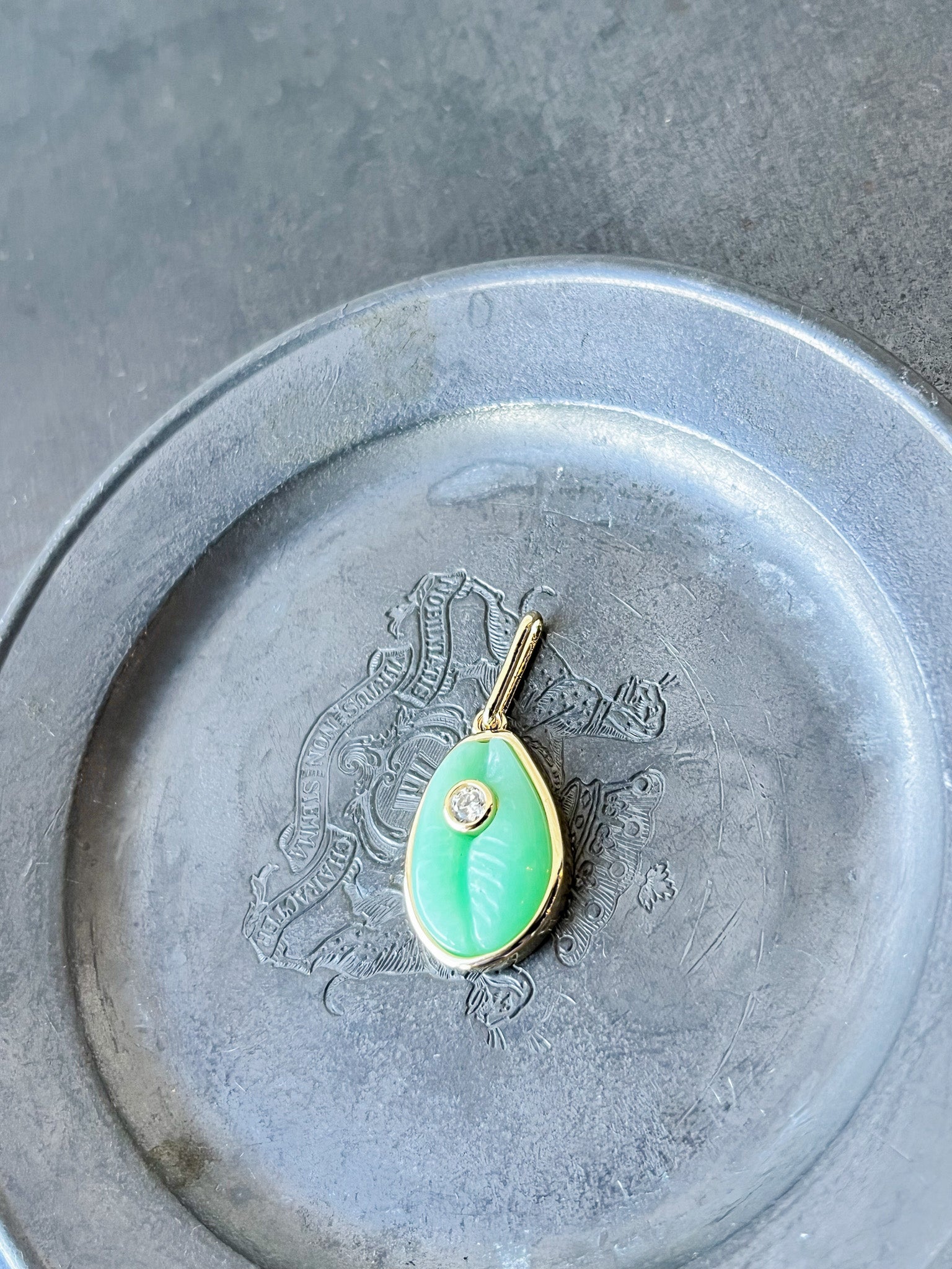 Cowrie Chrysoprase Charm