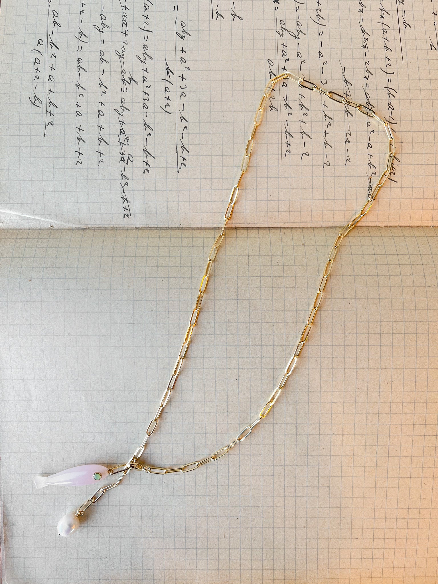 Fortuna Pink Jade Lariat Necklace