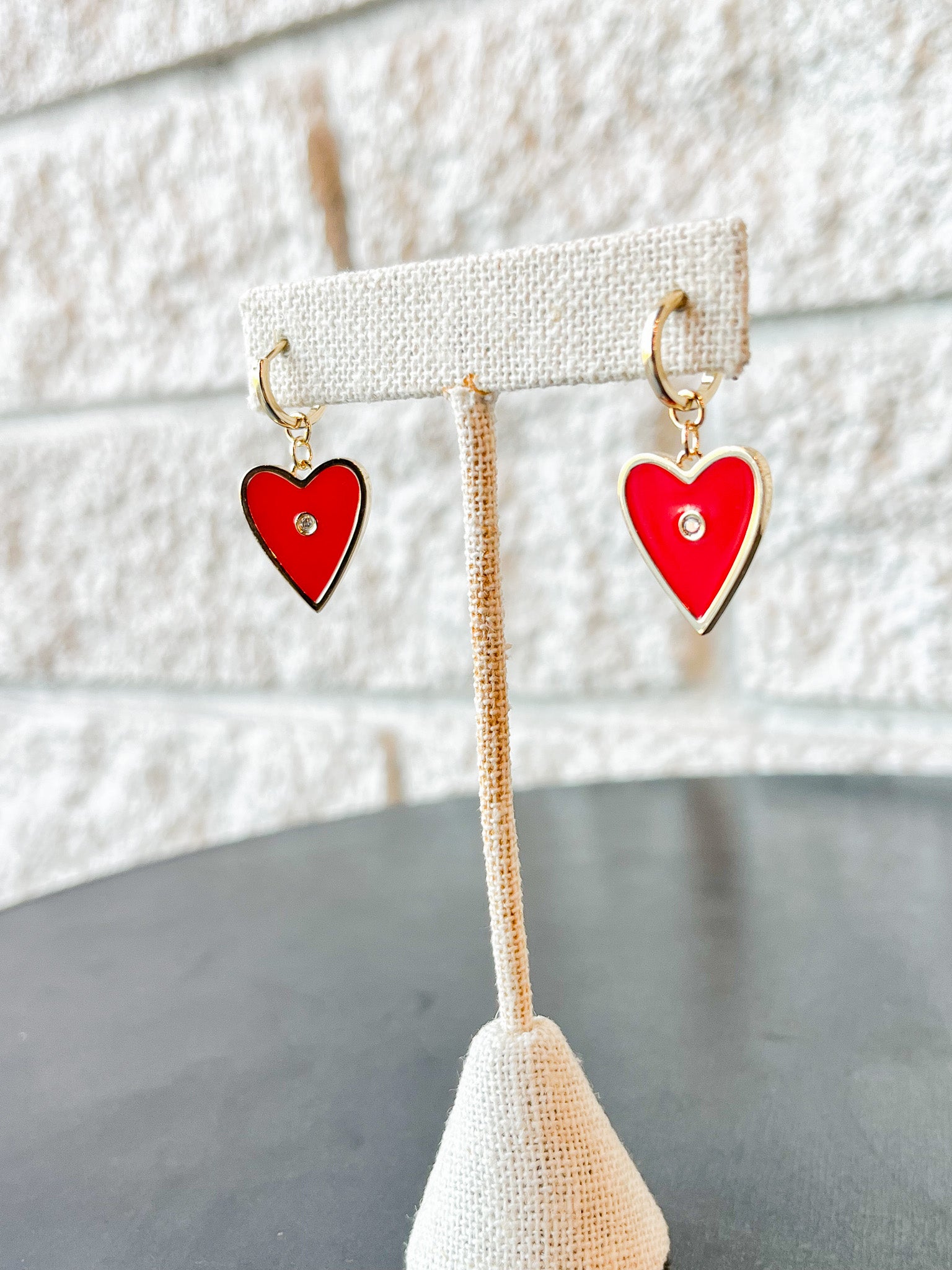 Amaya Red Enamel Earrings