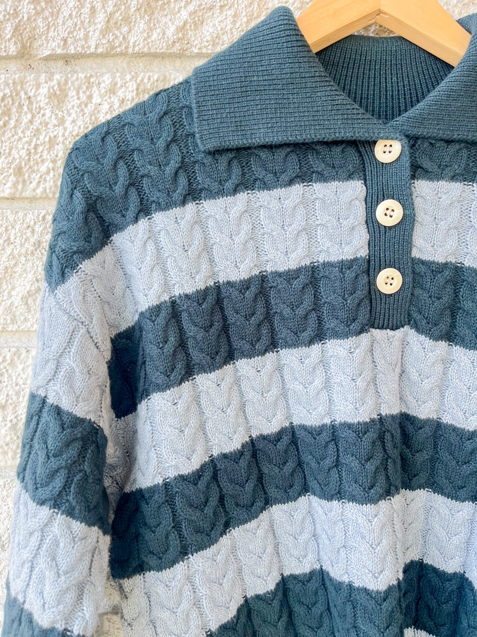Shelby Sweater Green Stripe