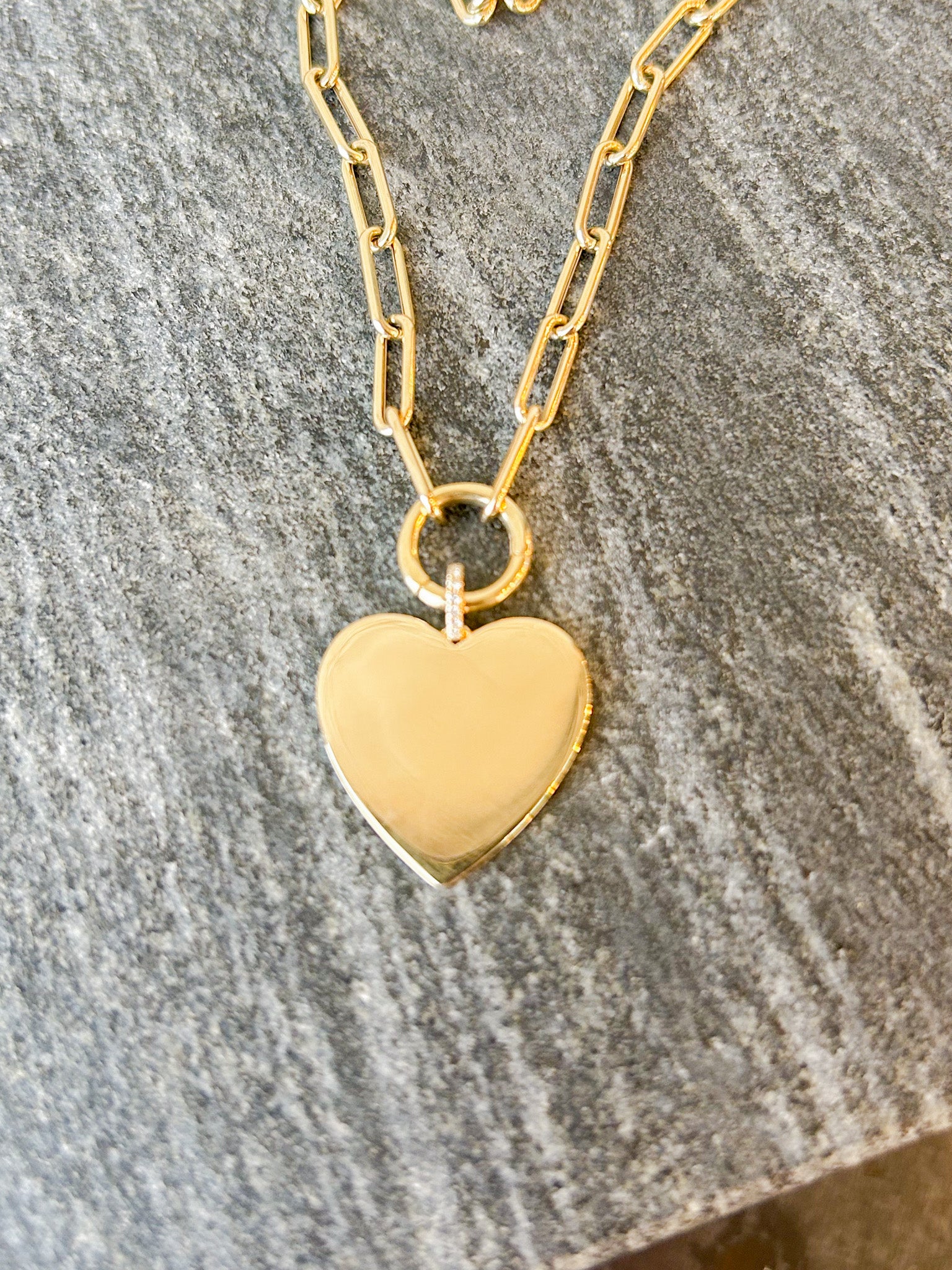 14K Gold Jumbo Heart Charm