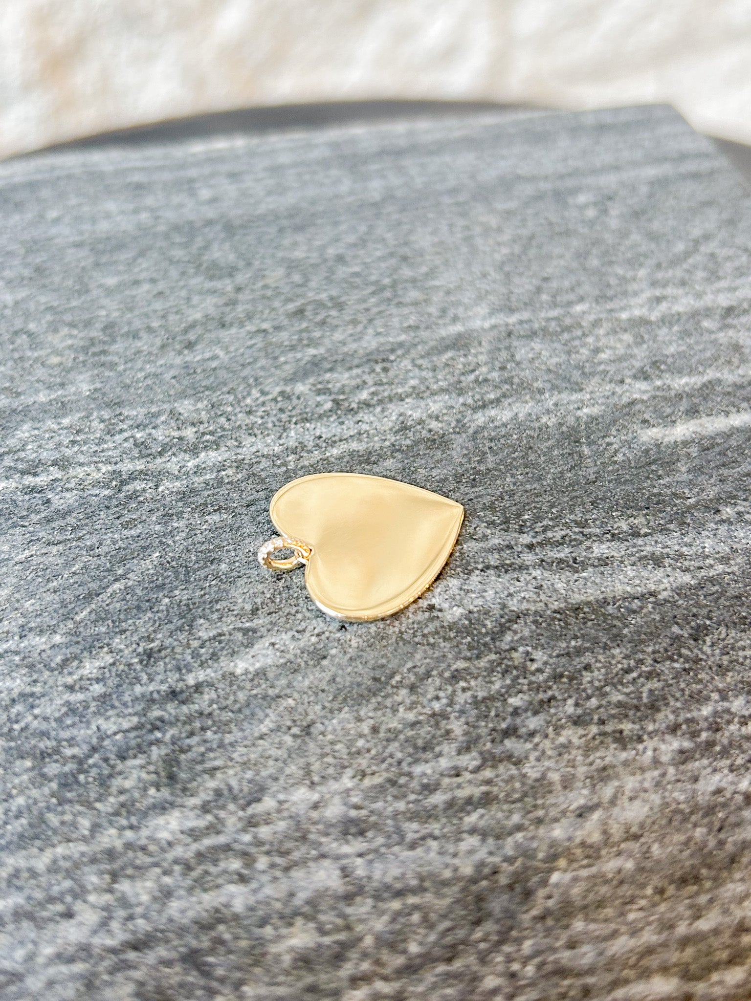 14K Gold Jumbo Heart Charm