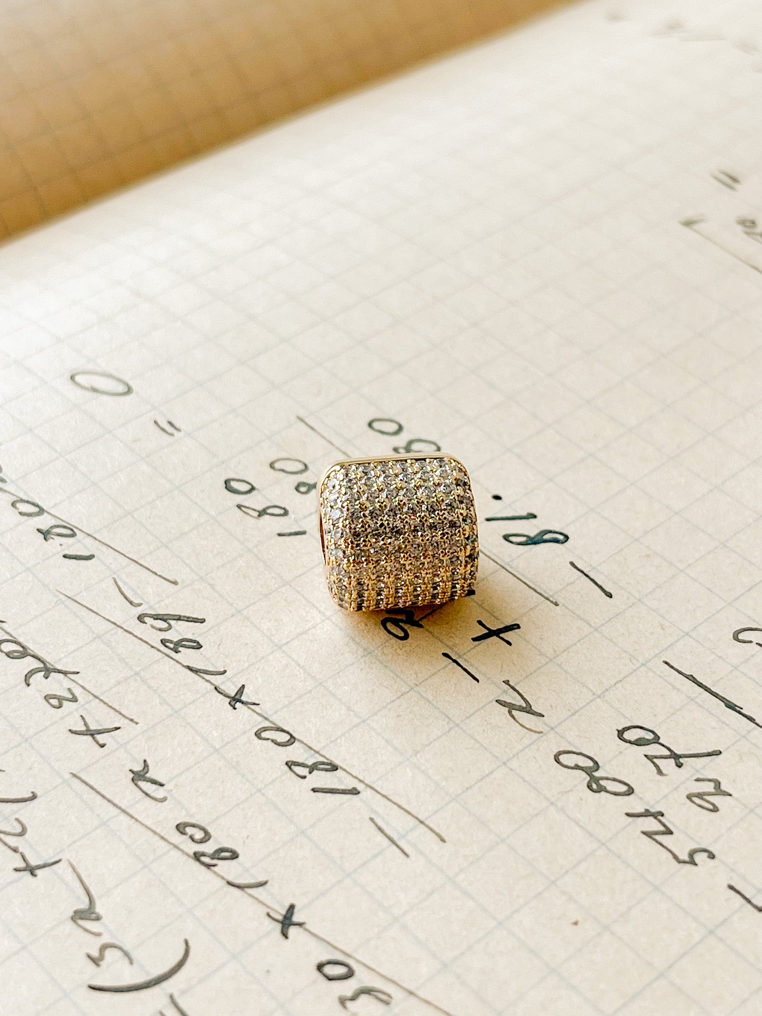 Celine Pavé Bead Charm: Gold Plated