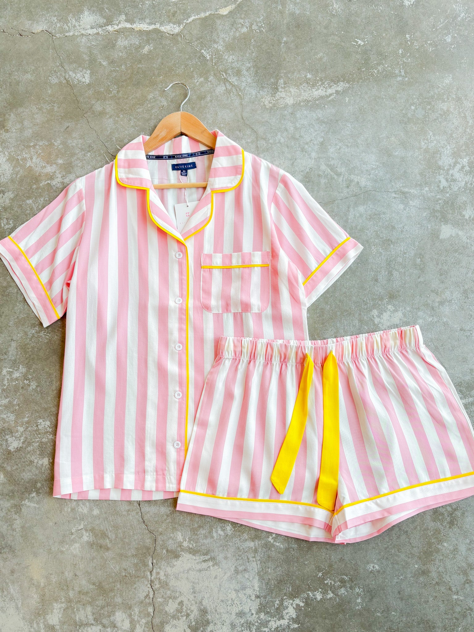Retro Stripe Pajama Shorts Set