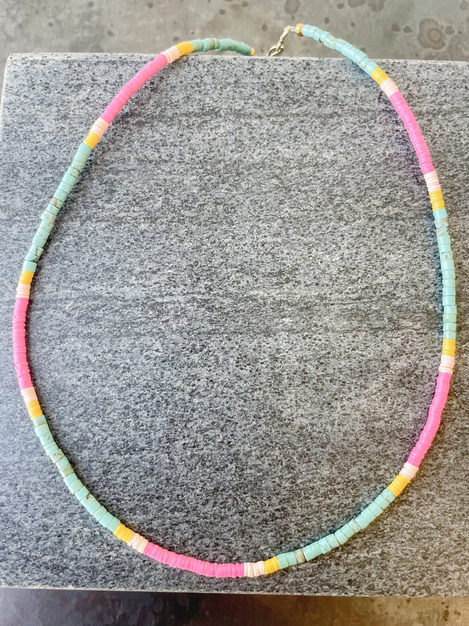 Thin Turquoise and Vinyl Necklace