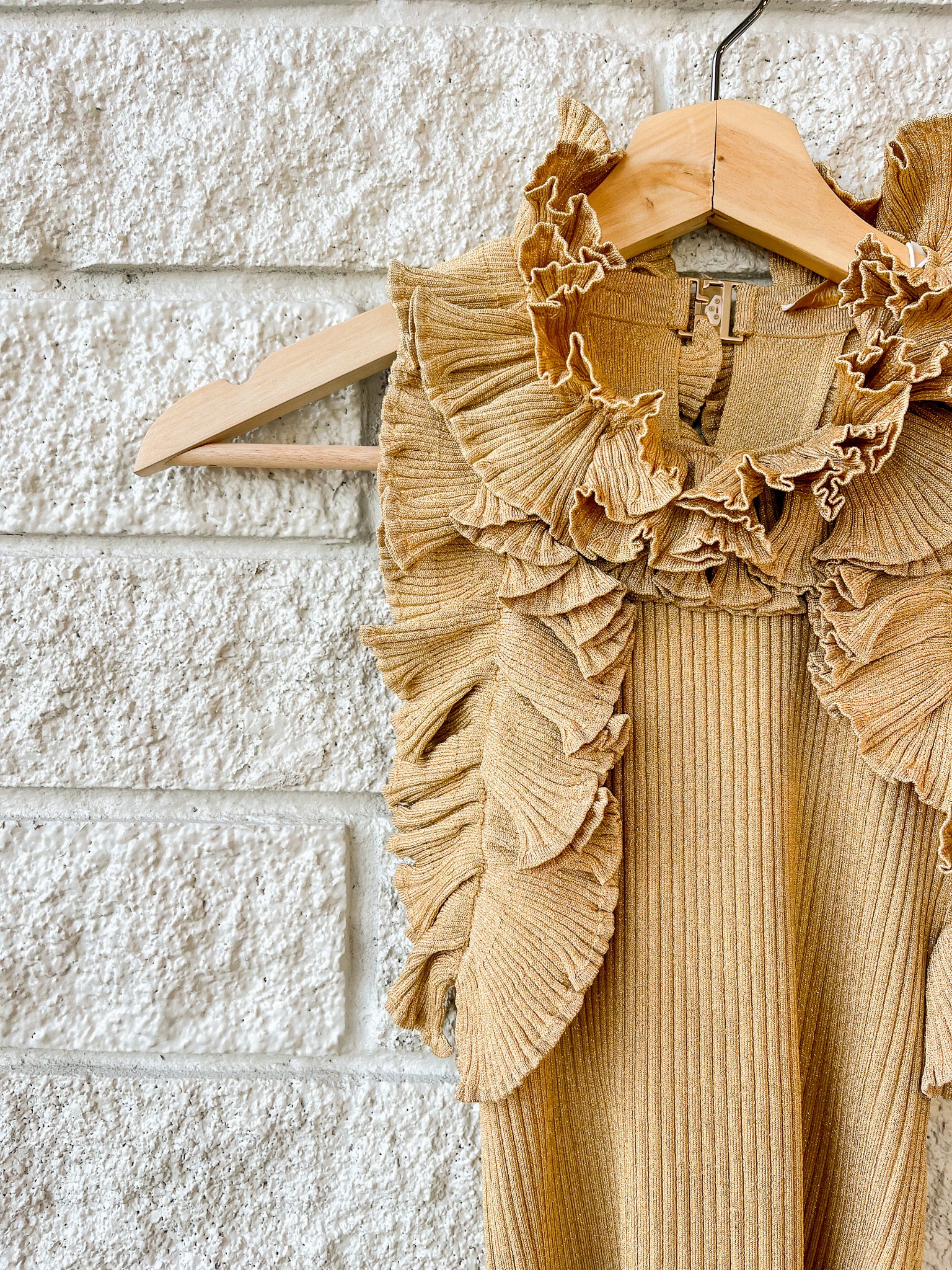 Luna Metallic Ruffle Tank