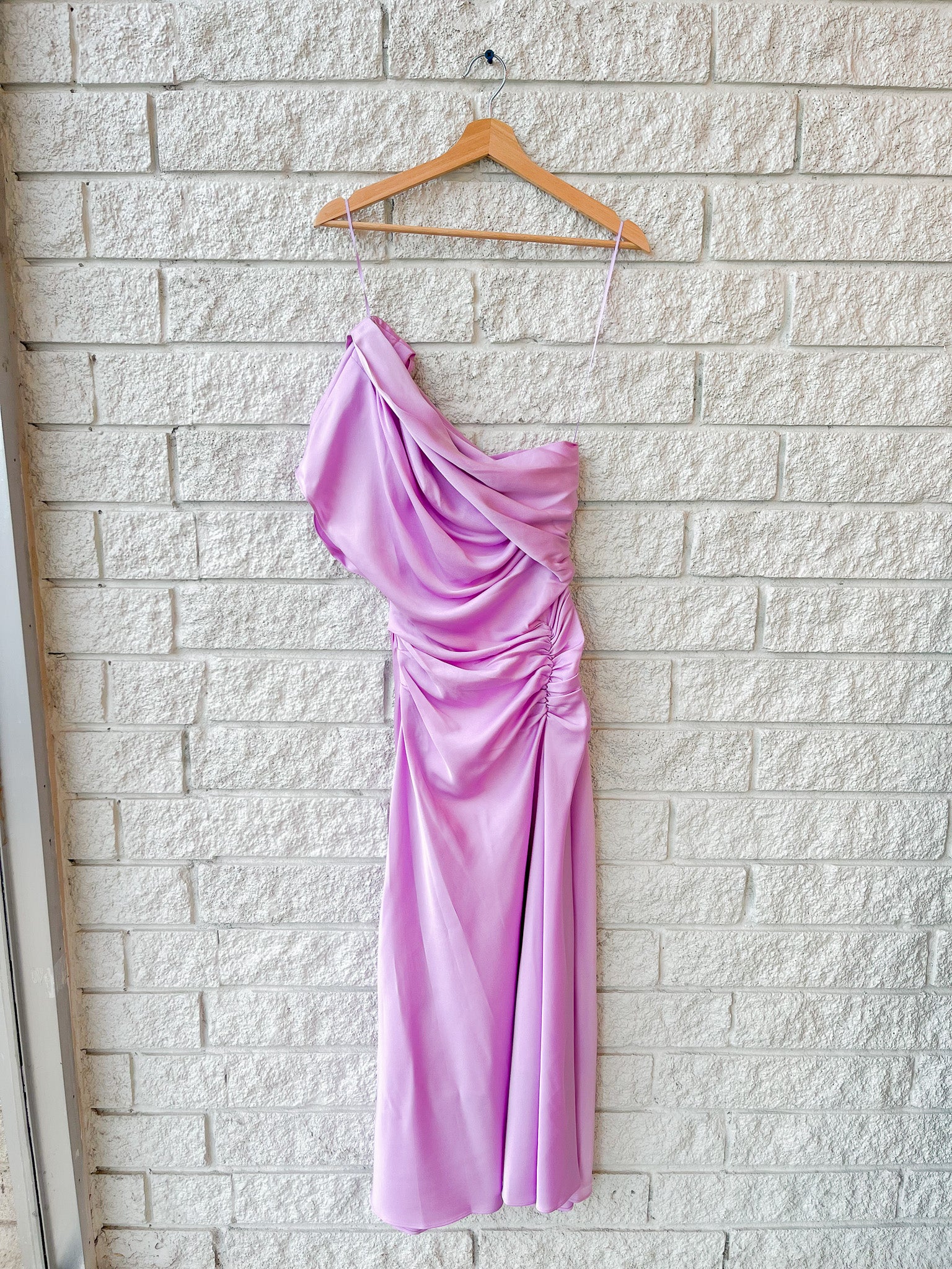 Joanna Asymmetrical Shoulder Midi Dress